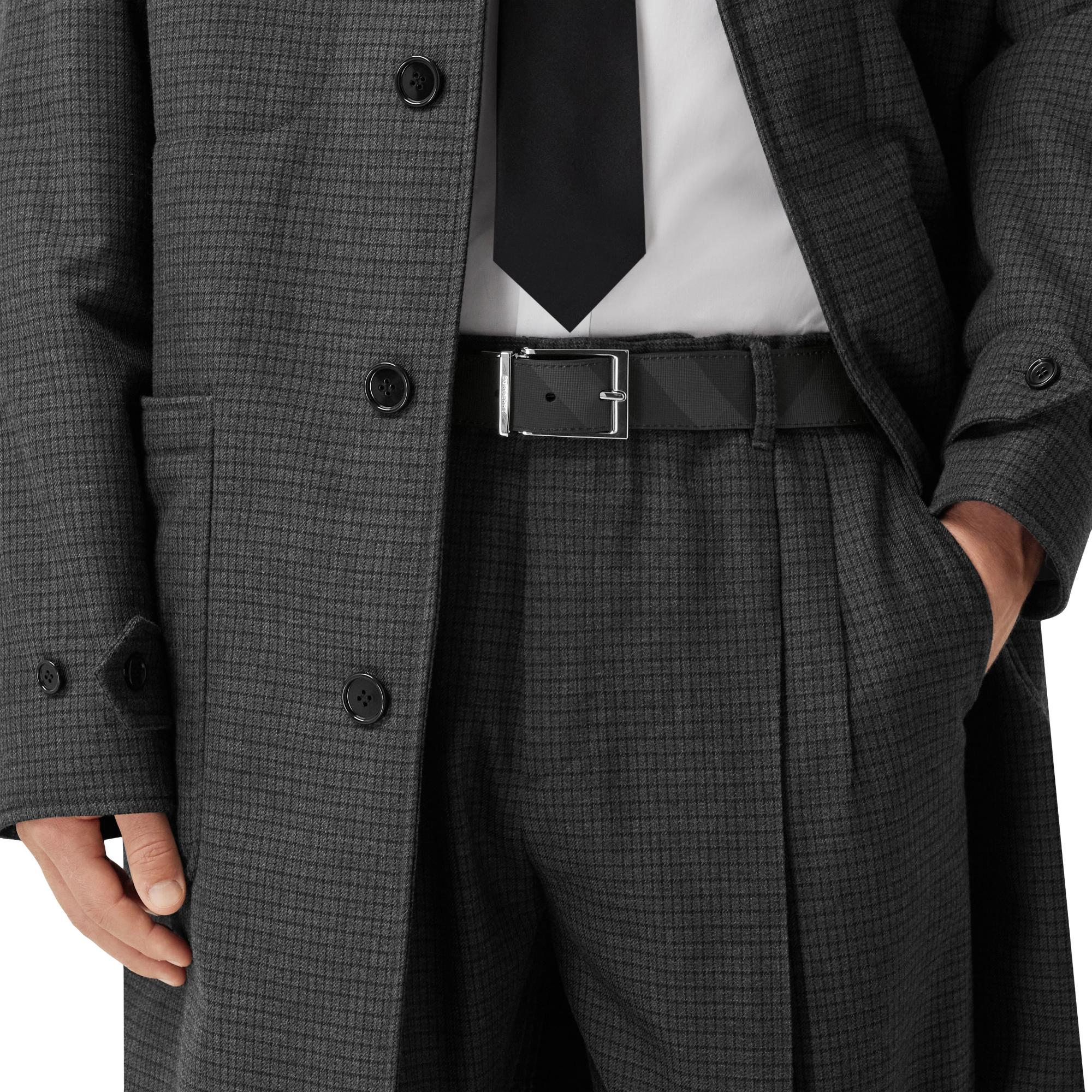 체크 레더 리버시블 벨트