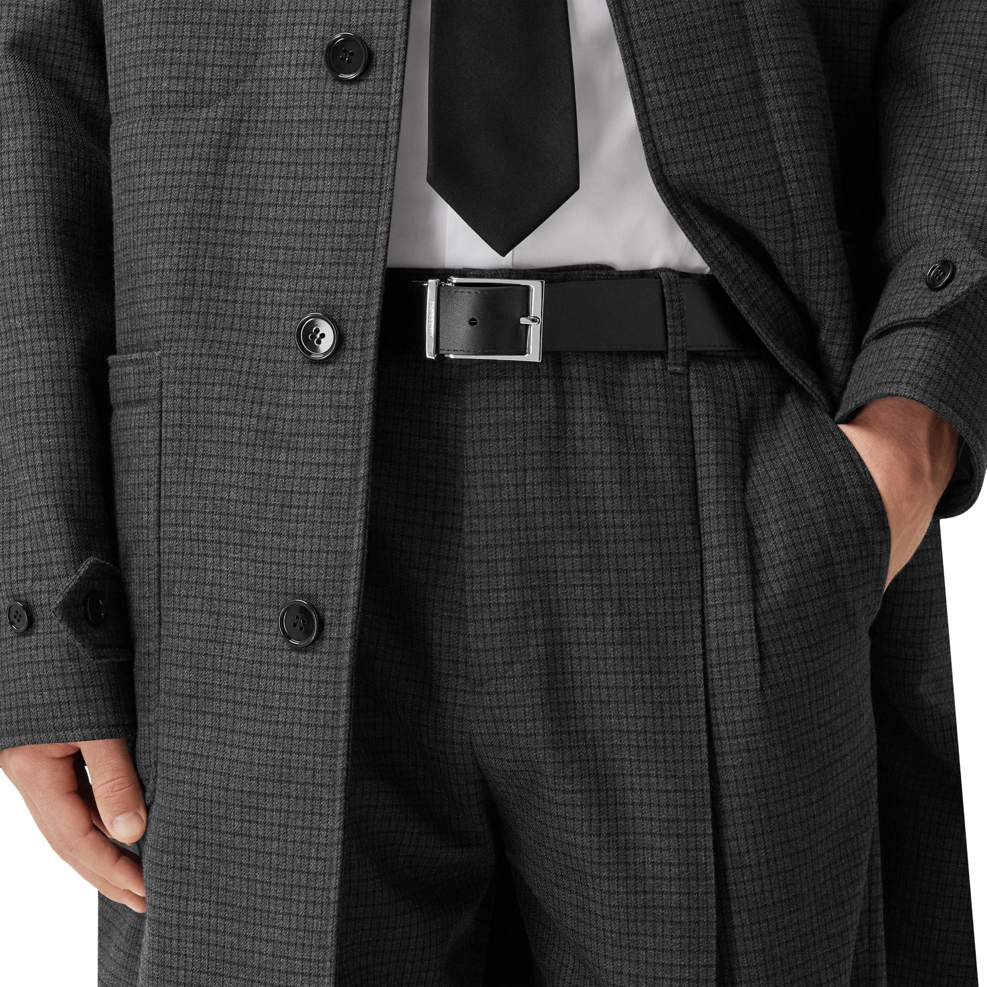 체크 레더 리버시블 벨트