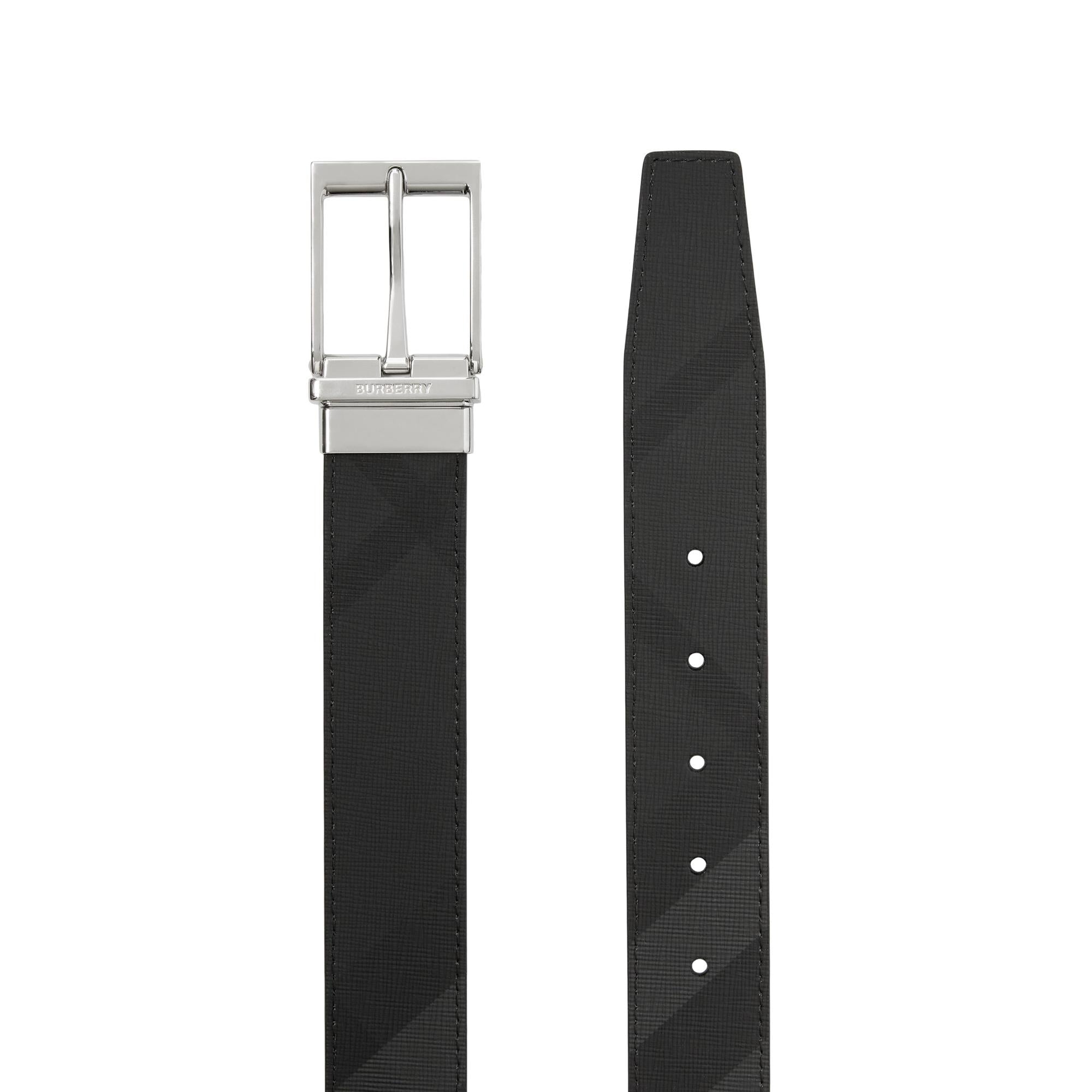 체크 레더 리버시블 벨트