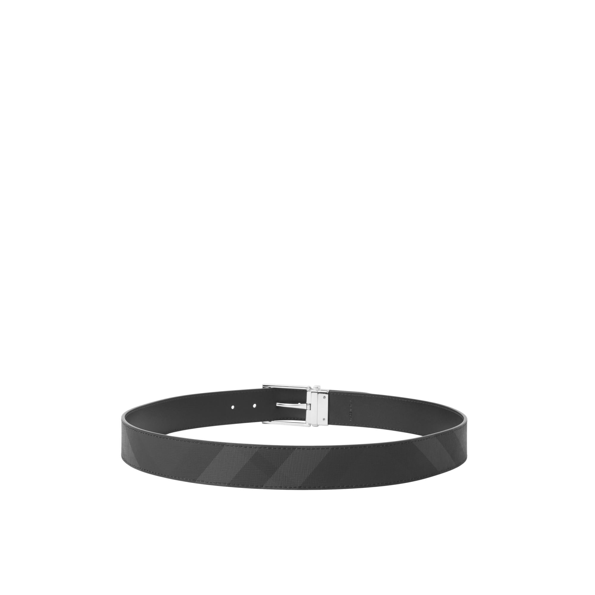 체크 레더 리버시블 벨트