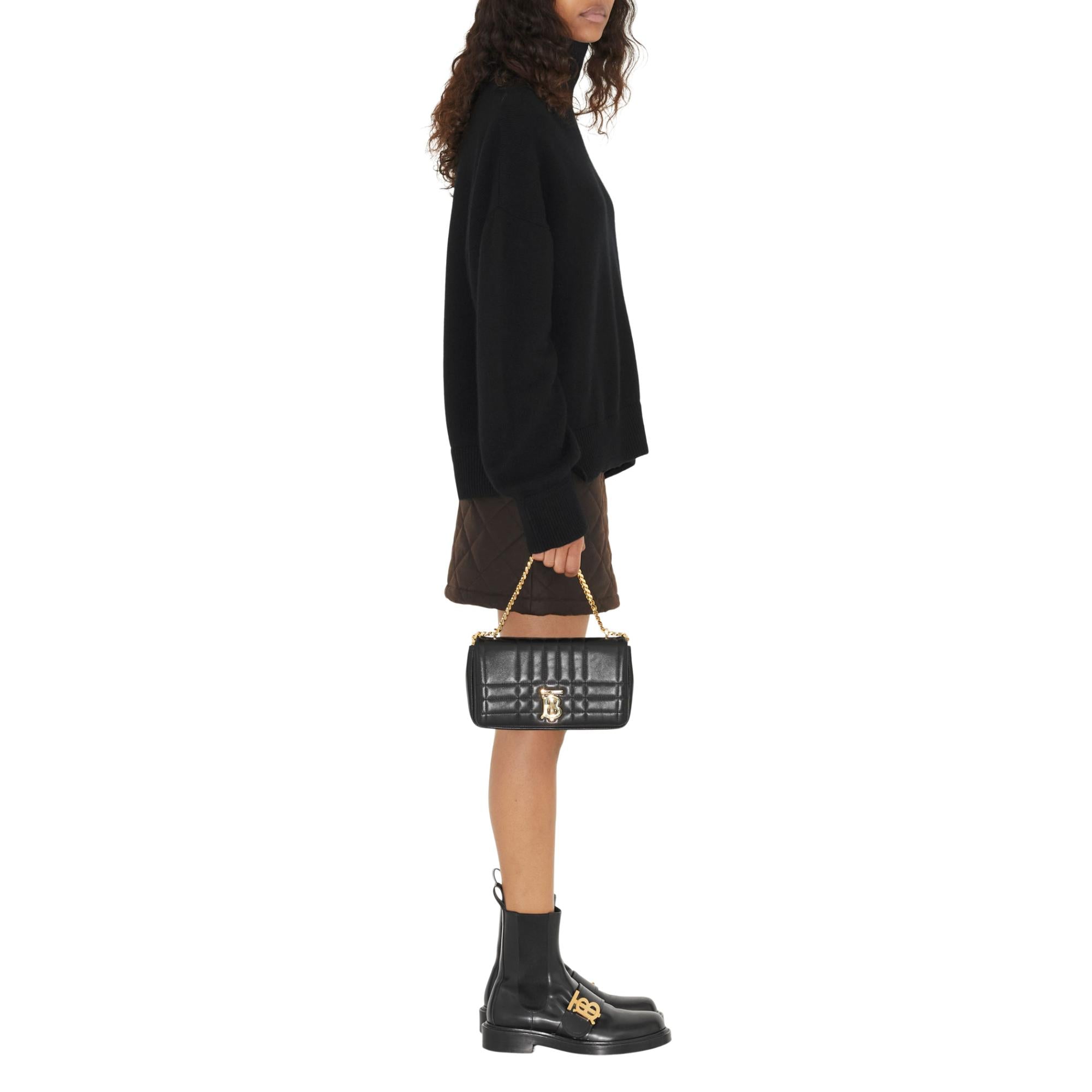 다이아몬드 퀼팅 왁싱 코튼 미니 스커트