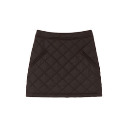 다이아몬드 퀼팅 왁싱 코튼 미니 스커트