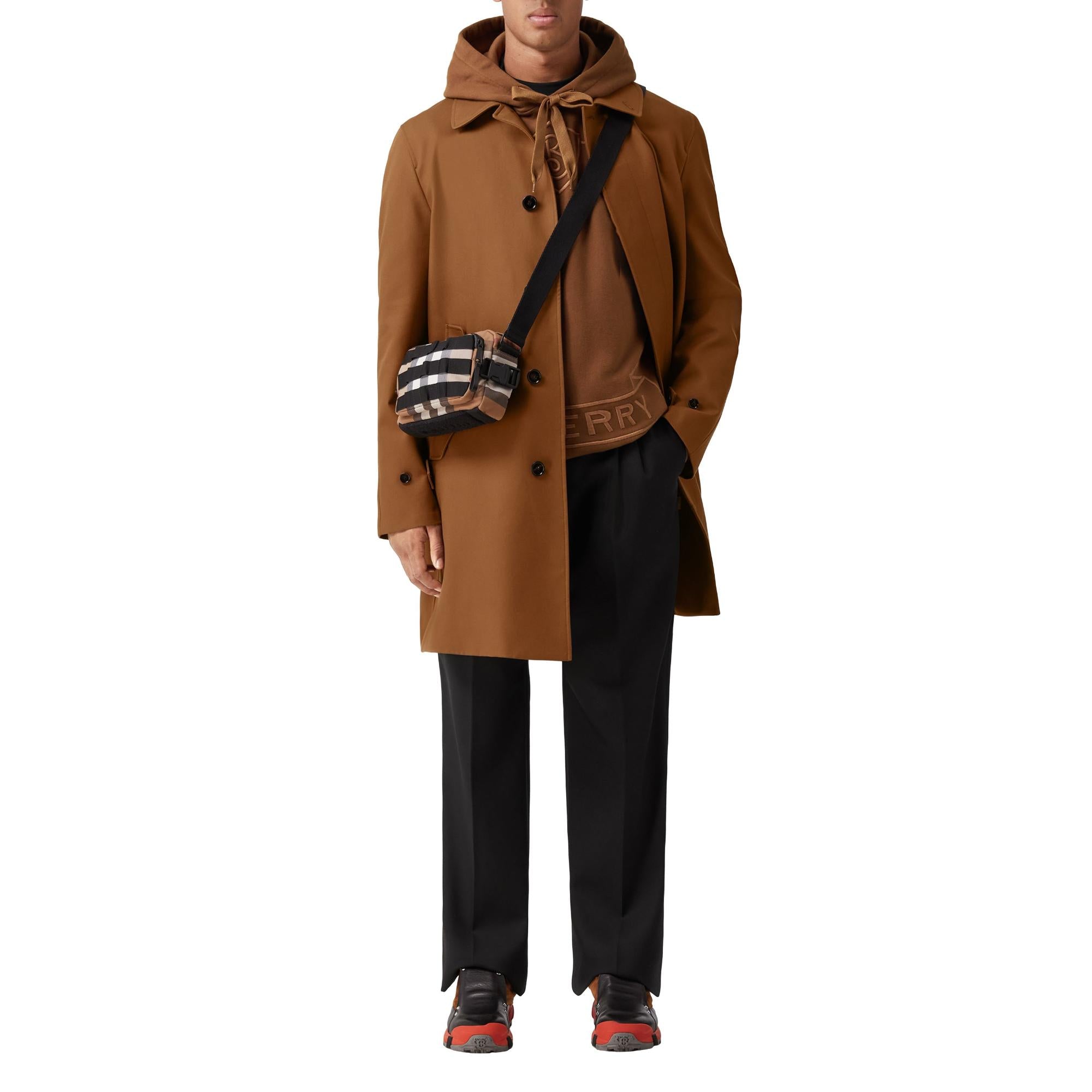 엠브로이더리 오크 리프 크레스트 코튼 개버딘 카 코트