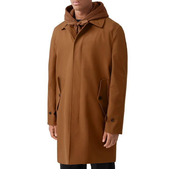 엠브로이더리 오크 리프 크레스트 코튼 개버딘 카 코트