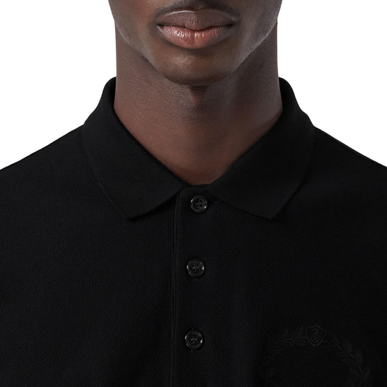 엠브로이더리 오크 리프 크레스트 코튼 피케 폴로셔츠