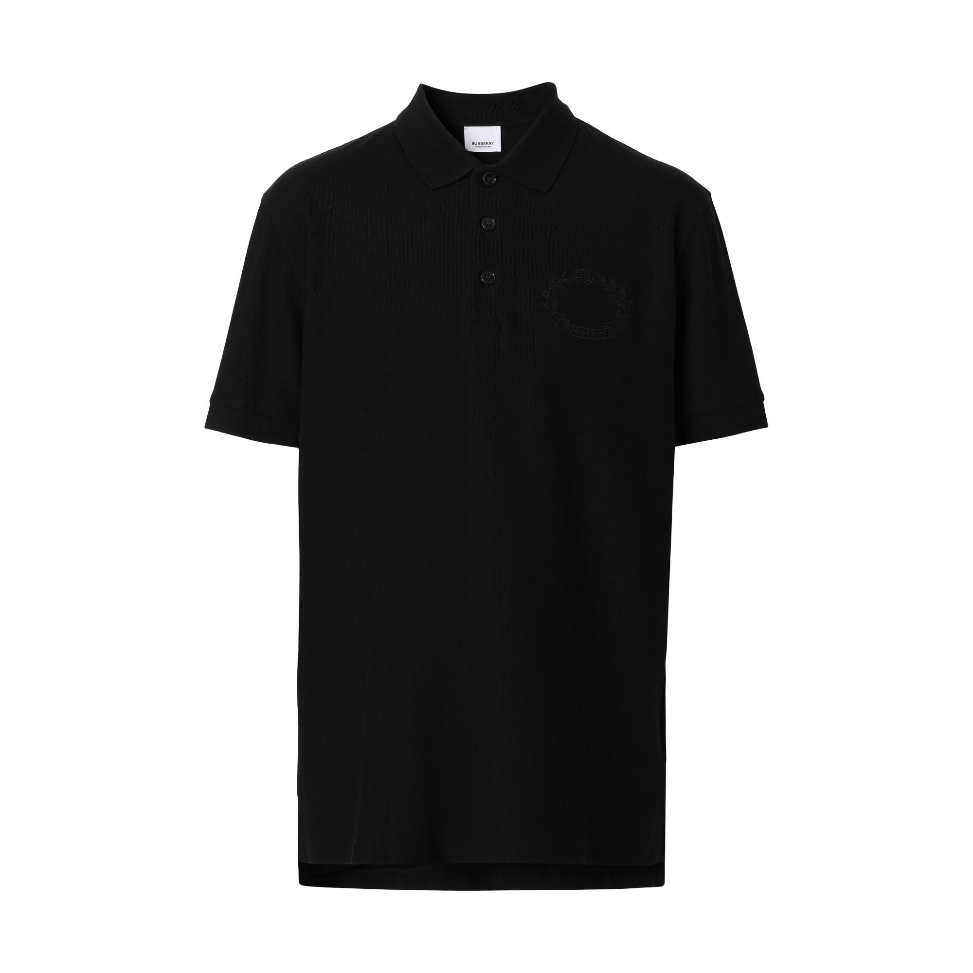 엠브로이더리 오크 리프 크레스트 코튼 피케 폴로셔츠