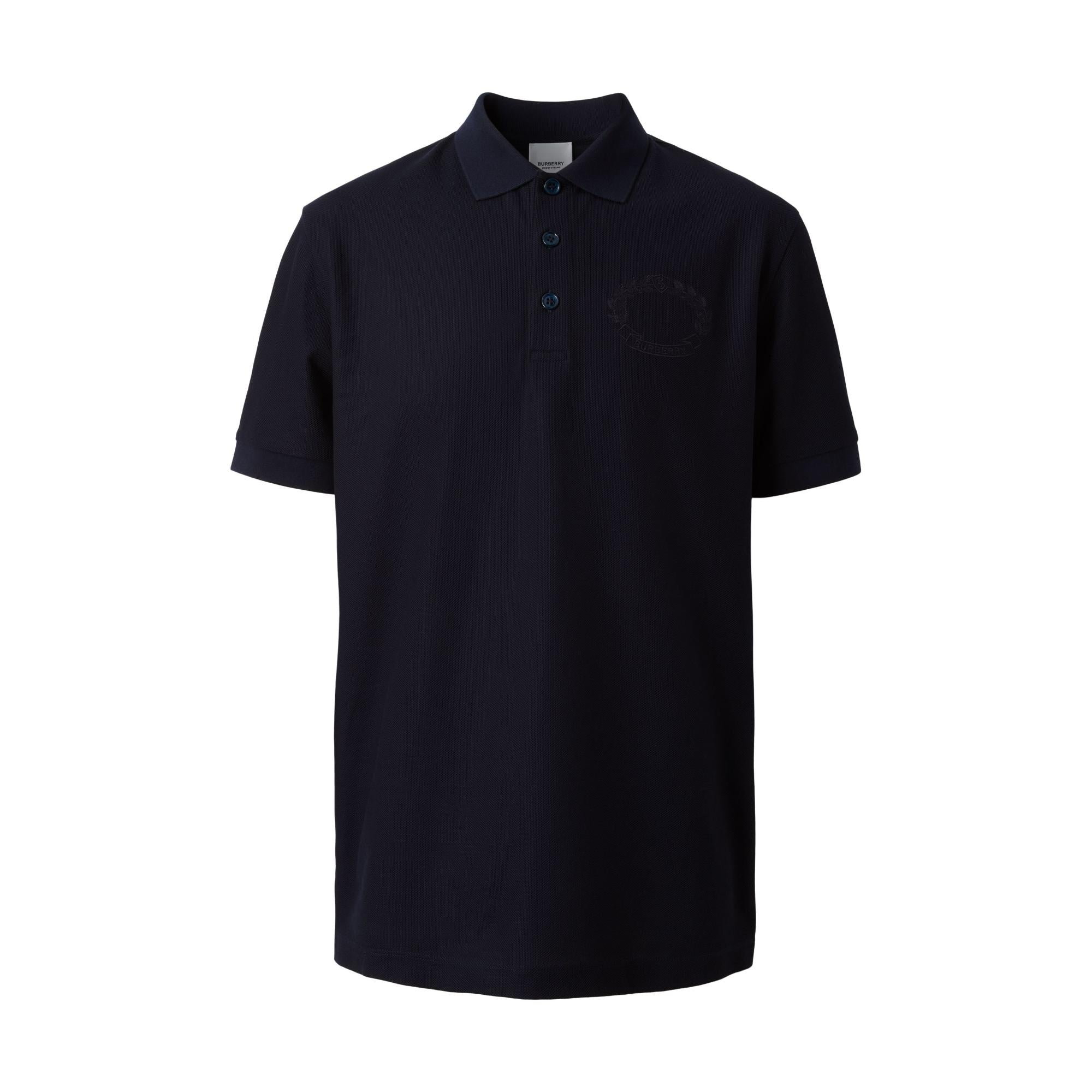 엠브로이더리 오크 리프 크레스트 코튼 피케 폴로셔츠