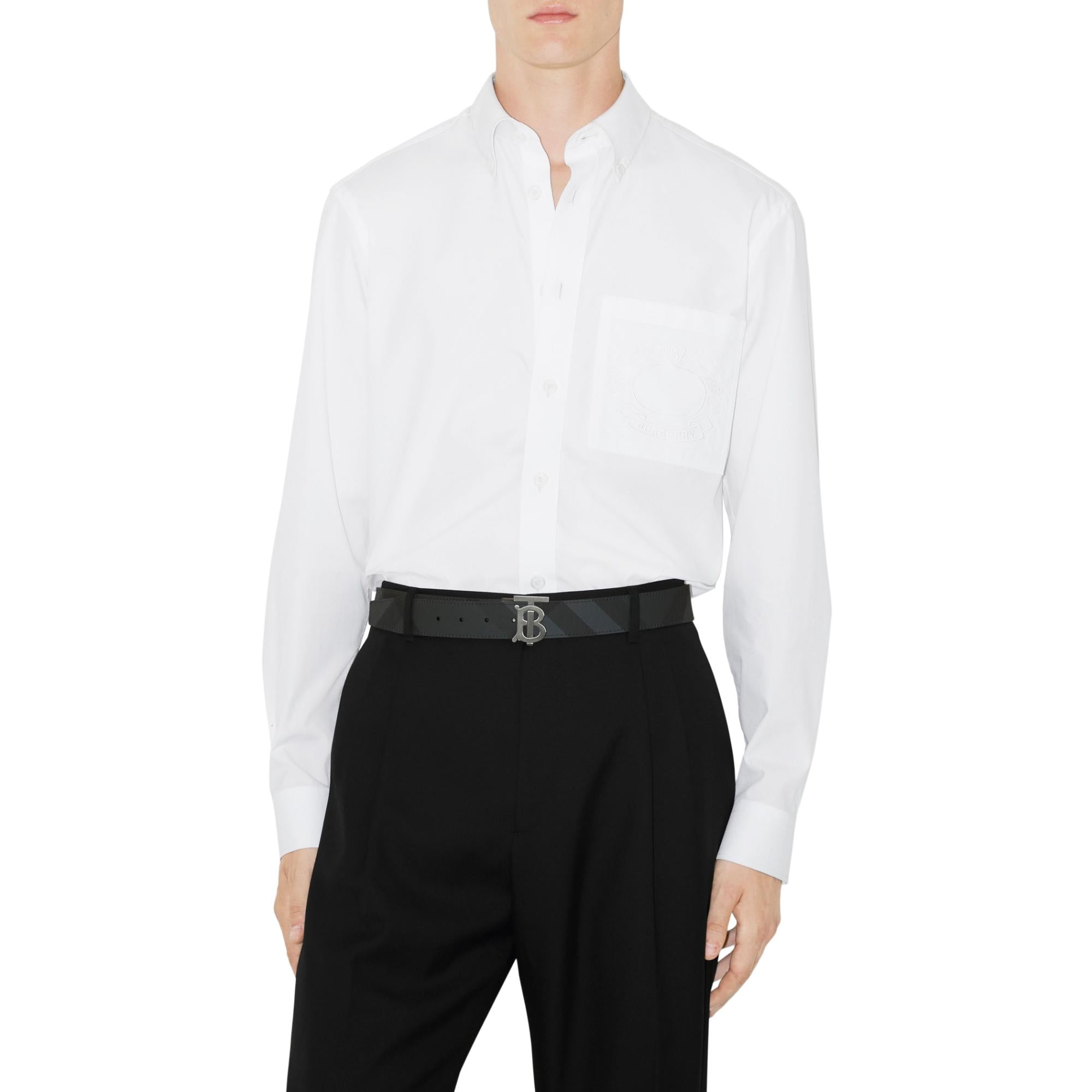 체크 레더 리버시블 TB 벨트