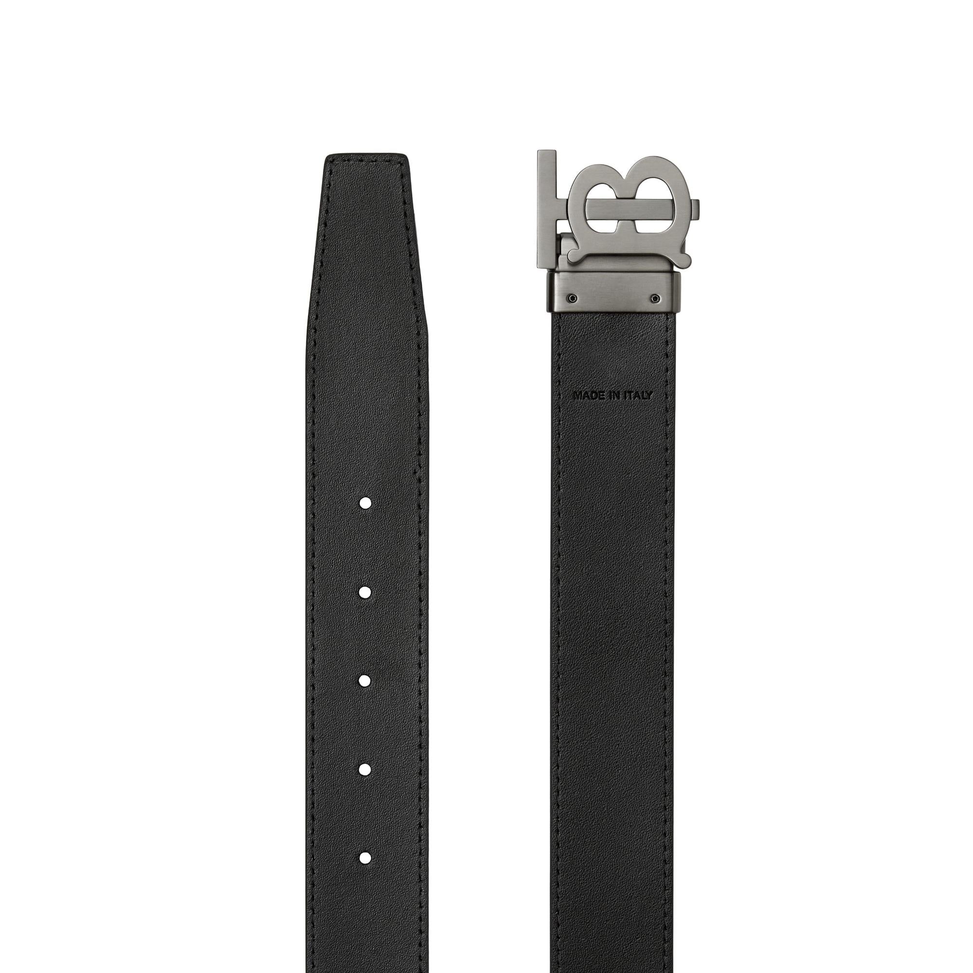 체크 레더 리버시블 TB 벨트