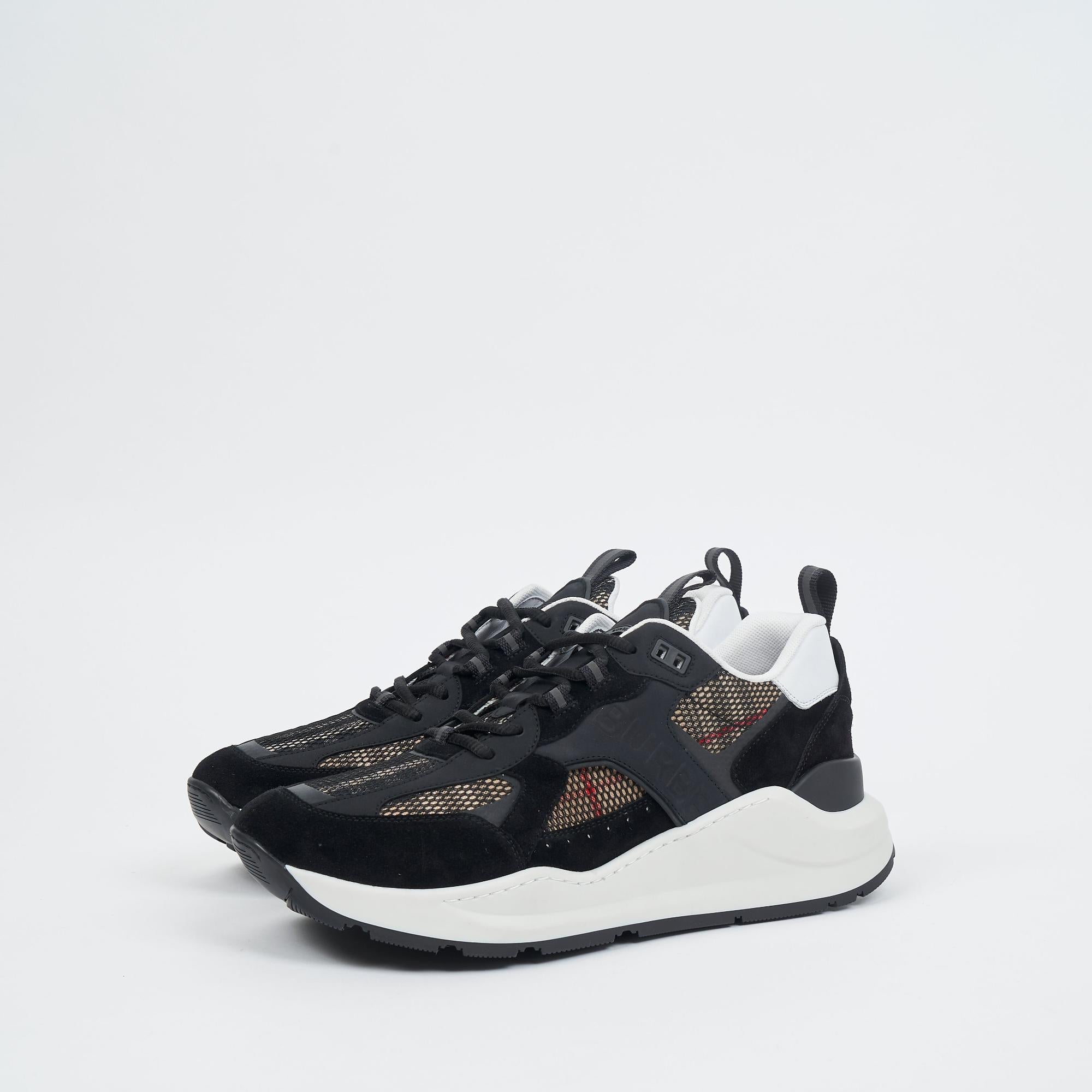 레더 스웨이드 메시 스니커즈