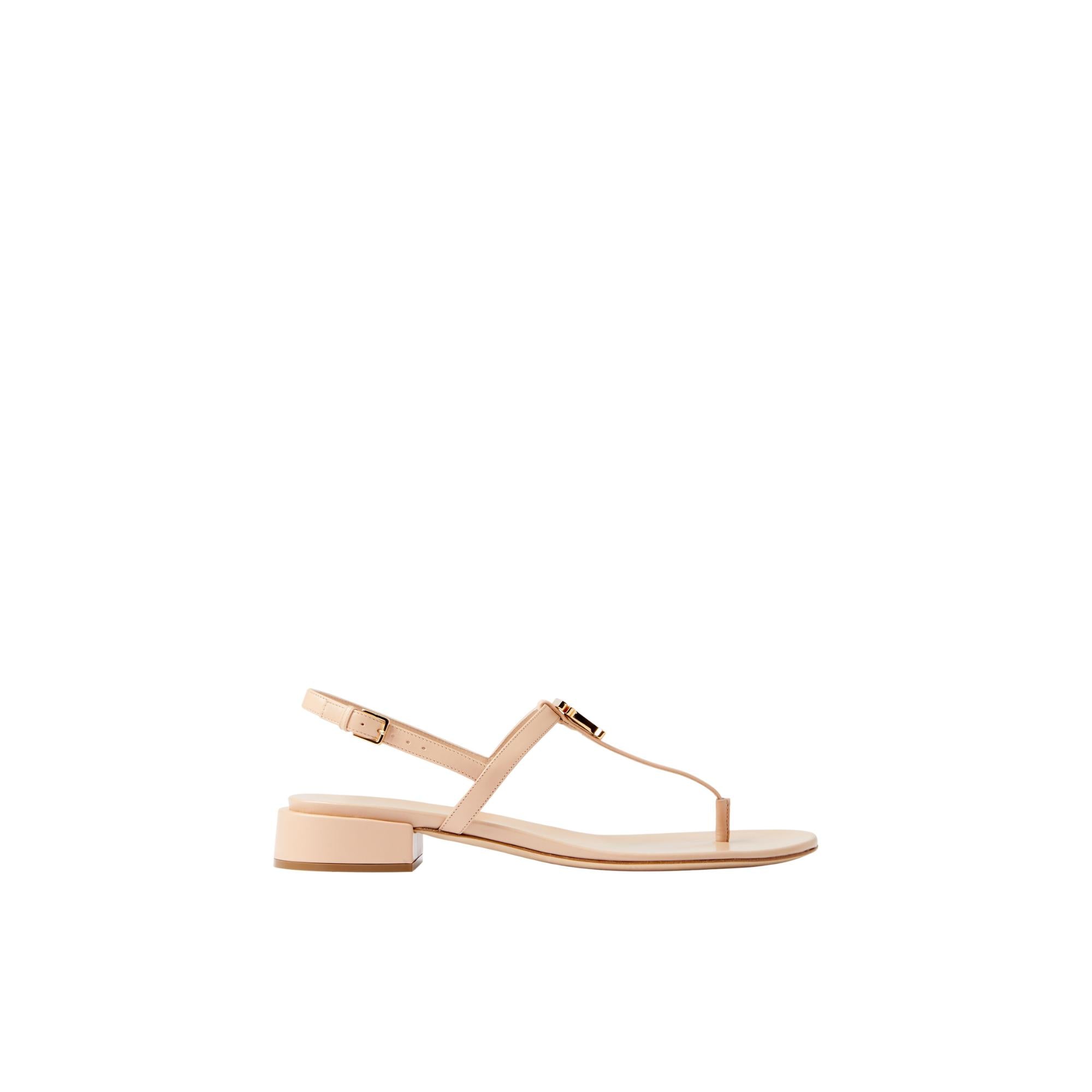 모노그램 모티프 레더 샌들