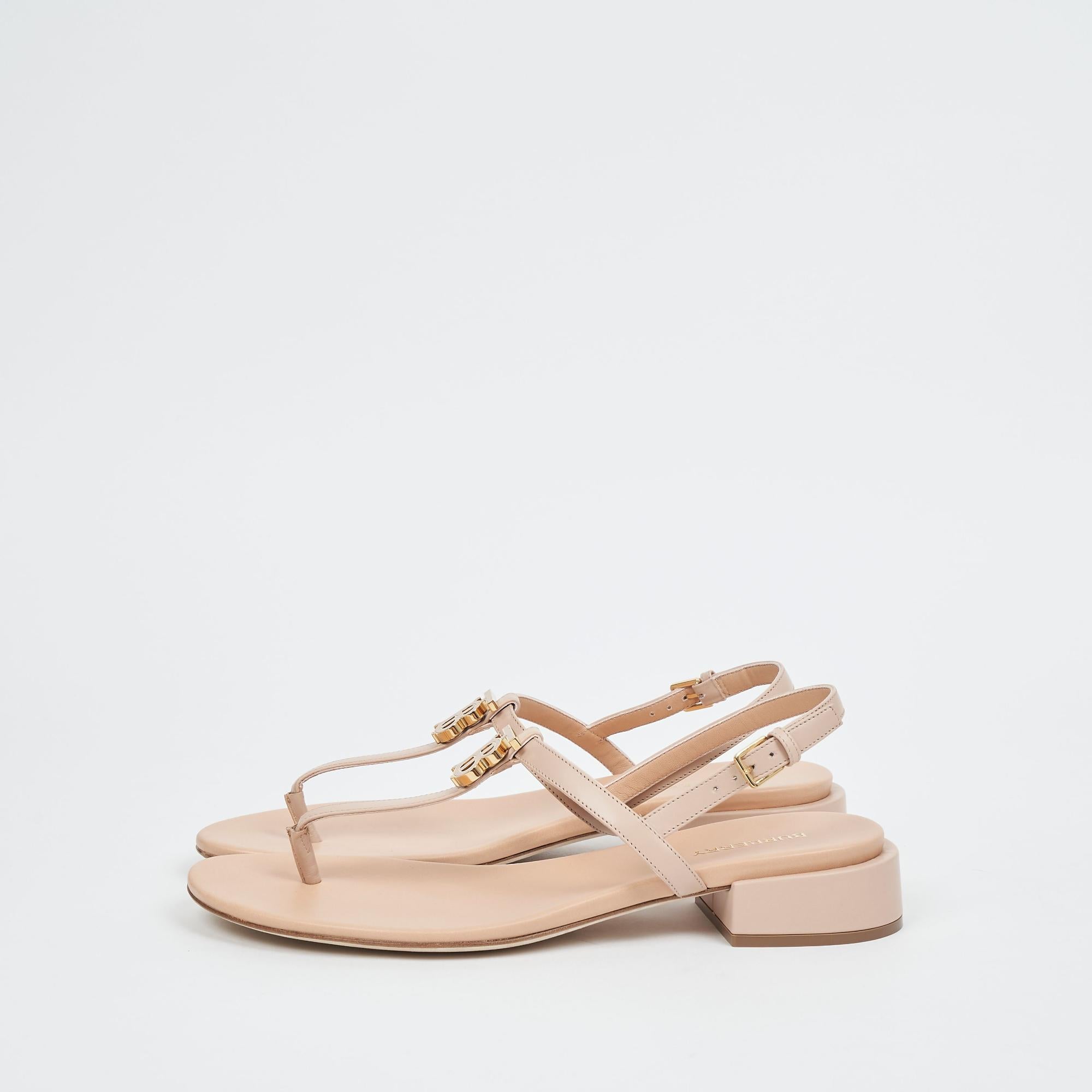 모노그램 모티프 레더 샌들