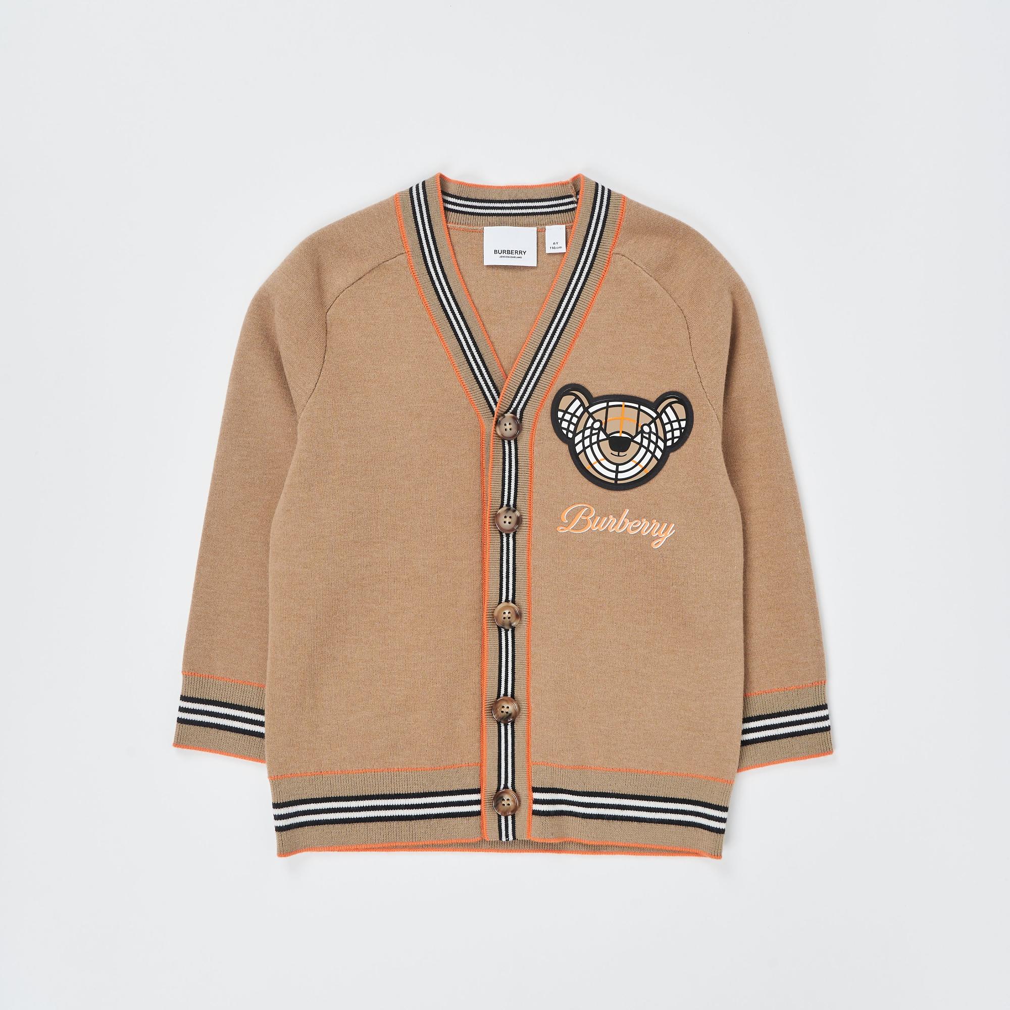 토마스 베어 모티프 코튼 캐시미어 블렌드 카디건