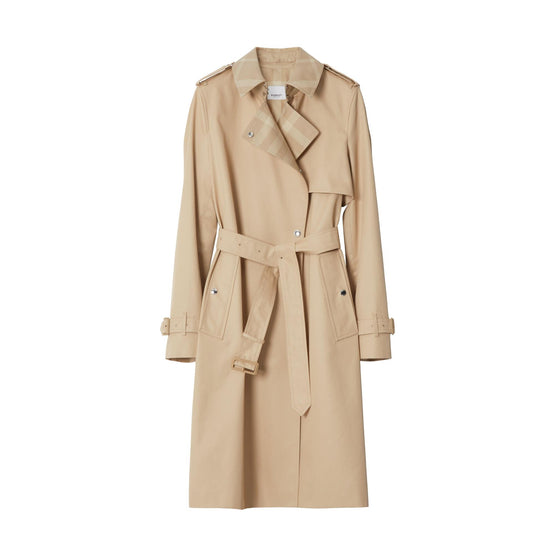 롱 체크 칼라 트렌치코트