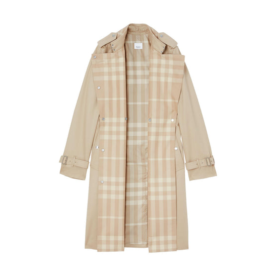 롱 체크 칼라 트렌치코트