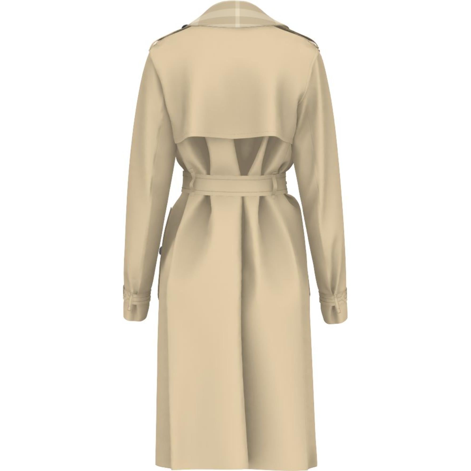 롱 체크 칼라 트렌치코트