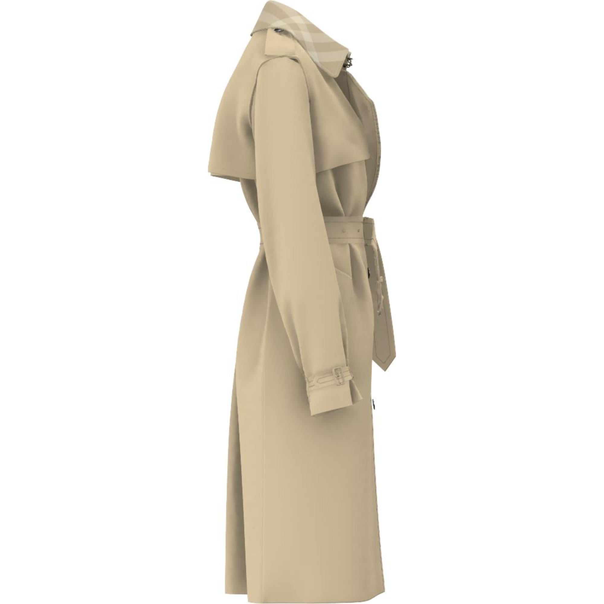 롱 체크 칼라 트렌치코트