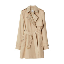 쇼트 체크 칼라 트렌치코트