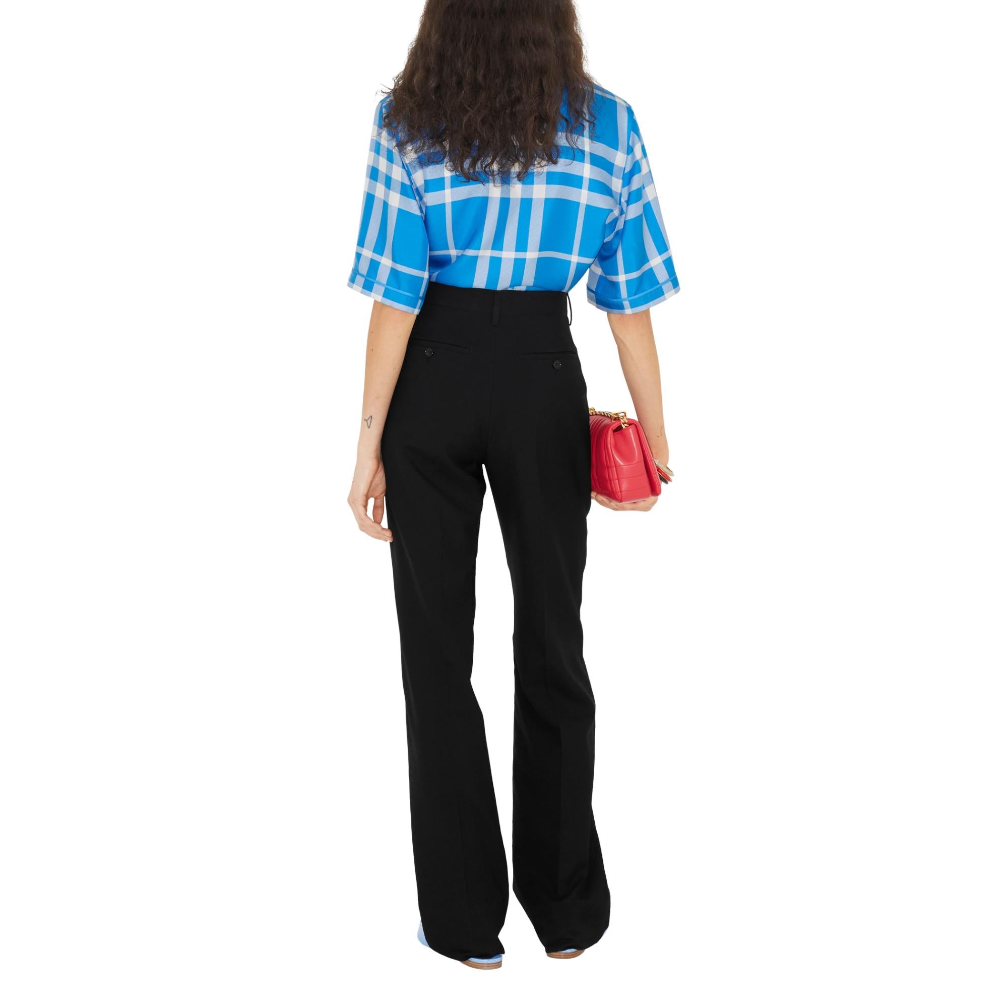 이그재저레이트 체크 실크 파자마 셔츠