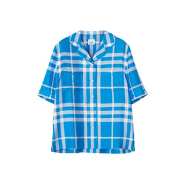 이그재저레이트 체크 실크 파자마 셔츠
