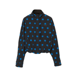 폴카 도트 나일론 자카드 퍼넬넥 재킷