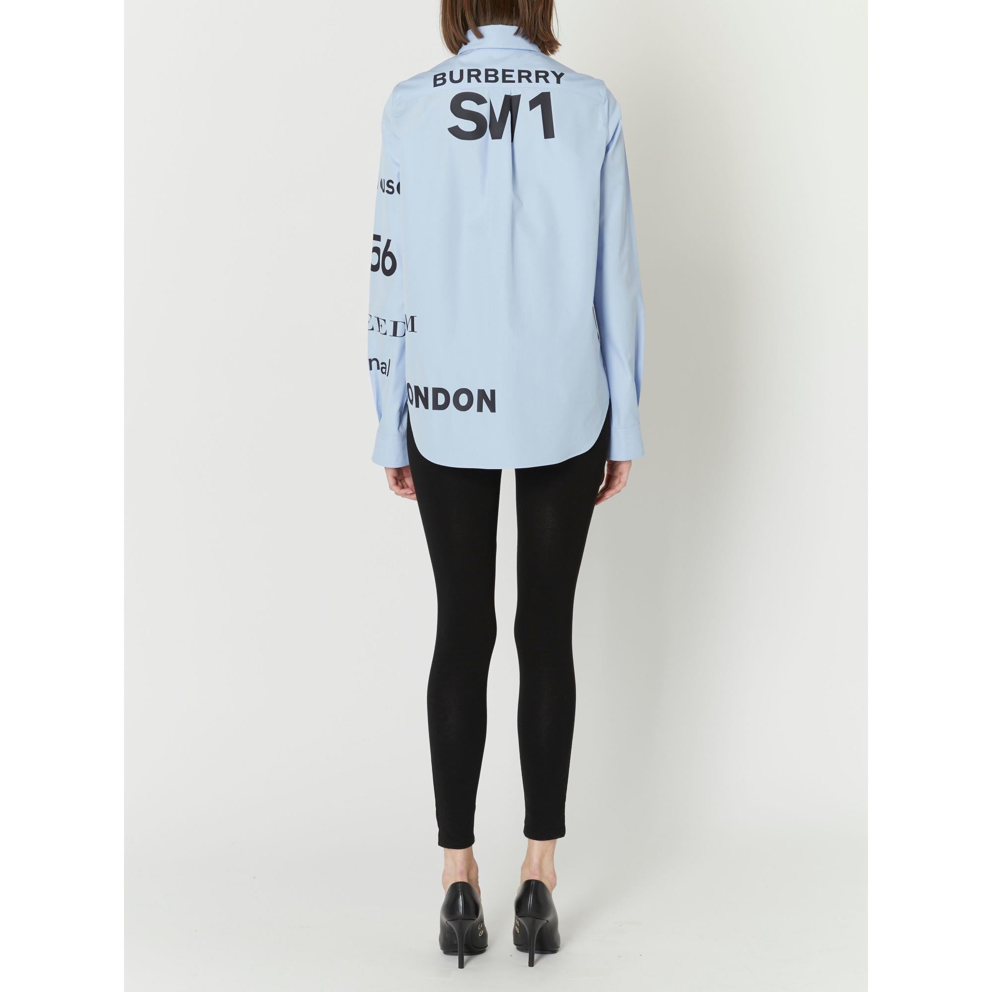 버튼 다운 칼라 호스페리 프린트 코튼 셔츠