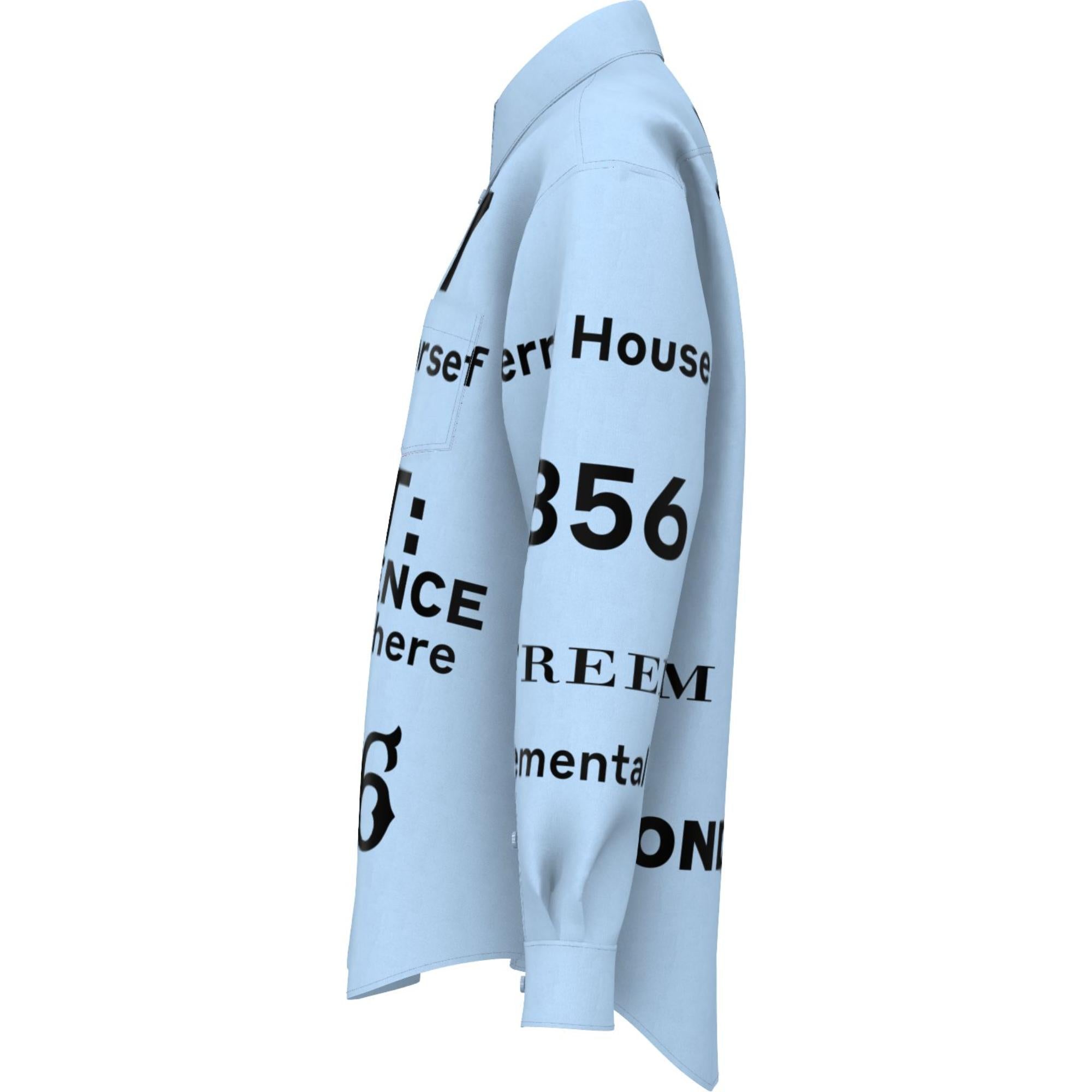 버튼 다운 칼라 호스페리 프린트 코튼 셔츠