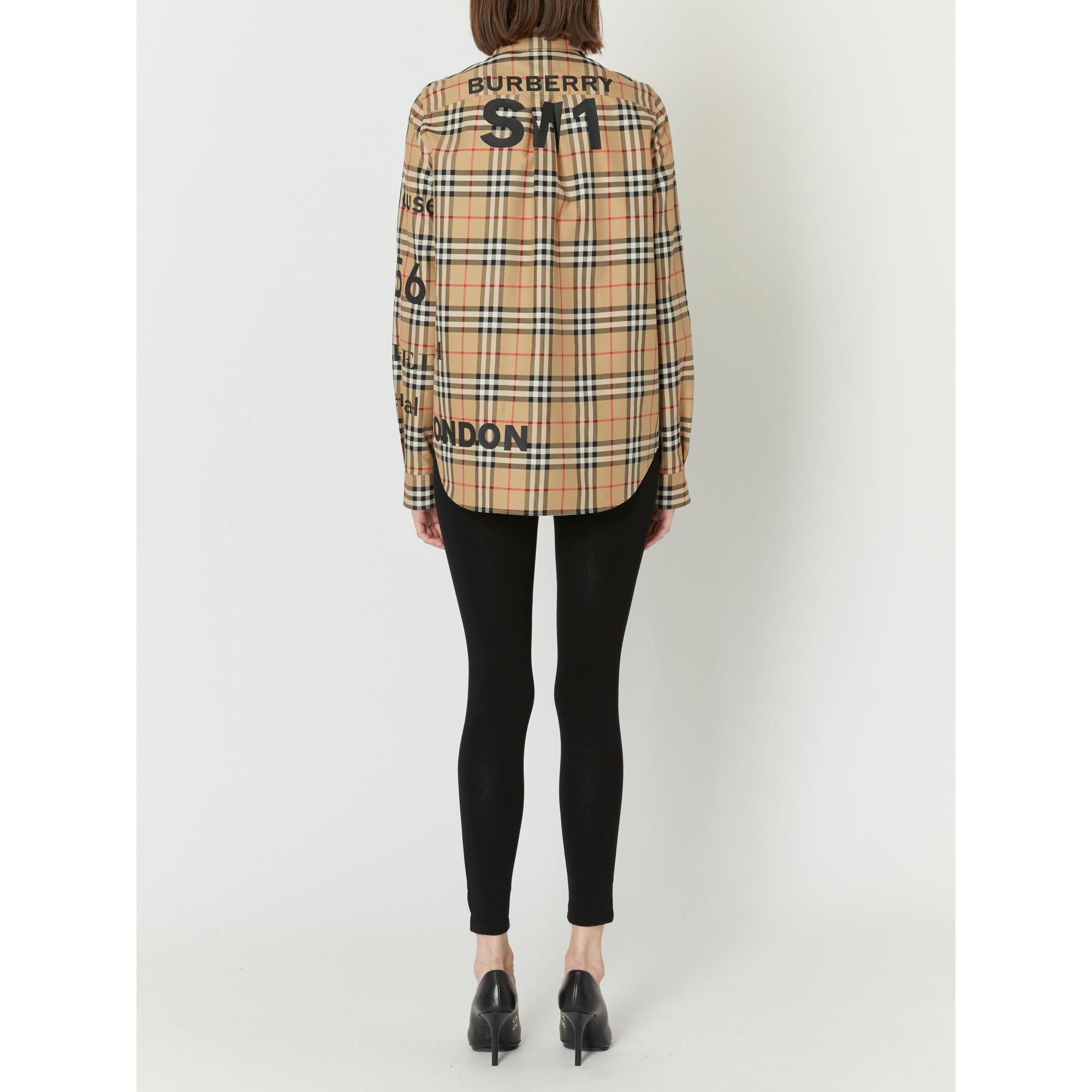 호스페리 프린트 체크 코튼 셔츠