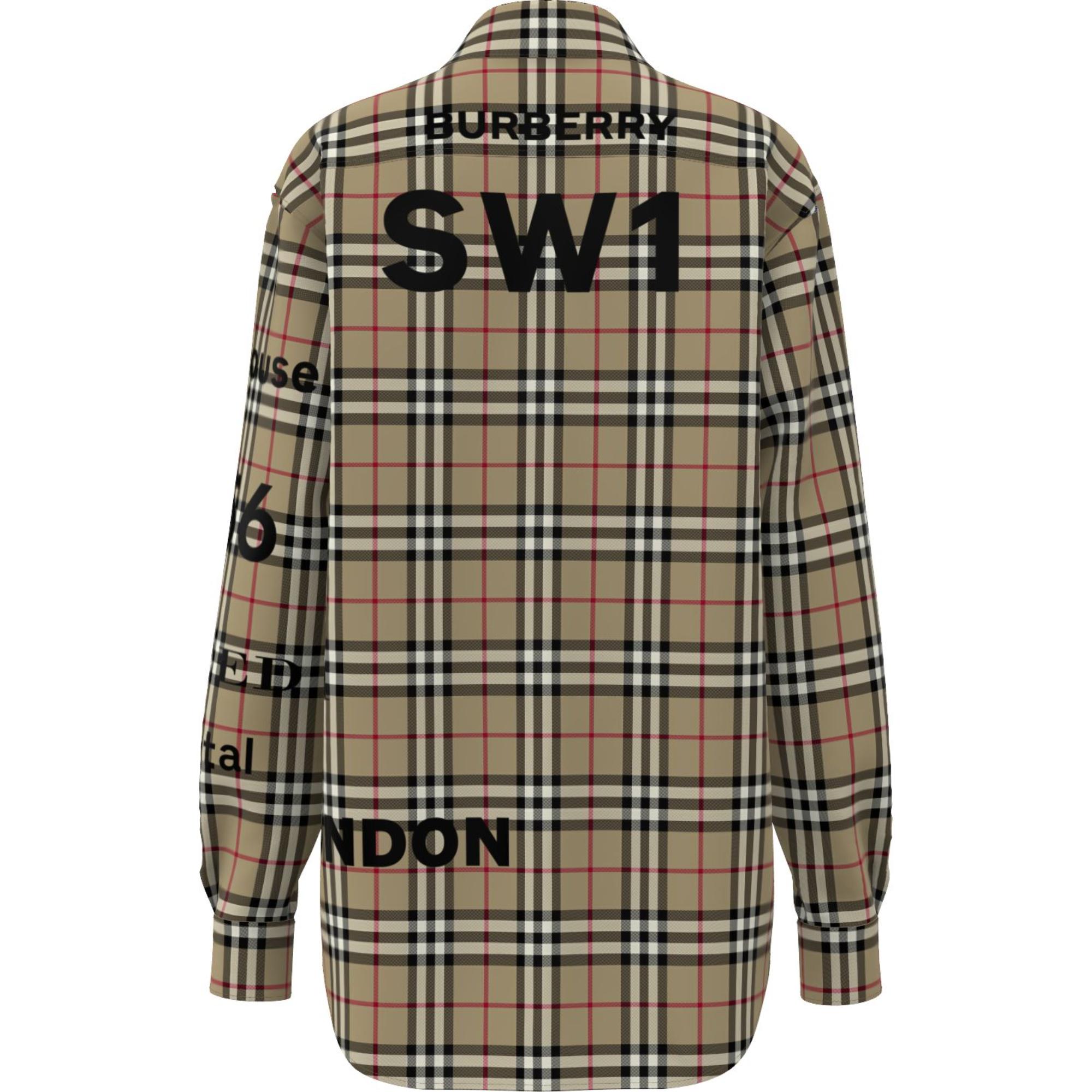 호스페리 프린트 체크 코튼 셔츠