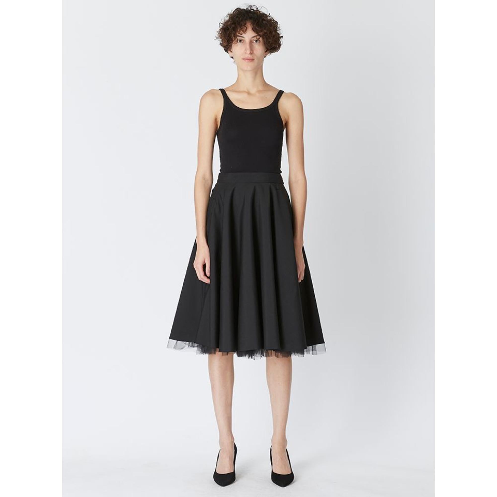 튤 라이닝 코튼 에이라인 스커트