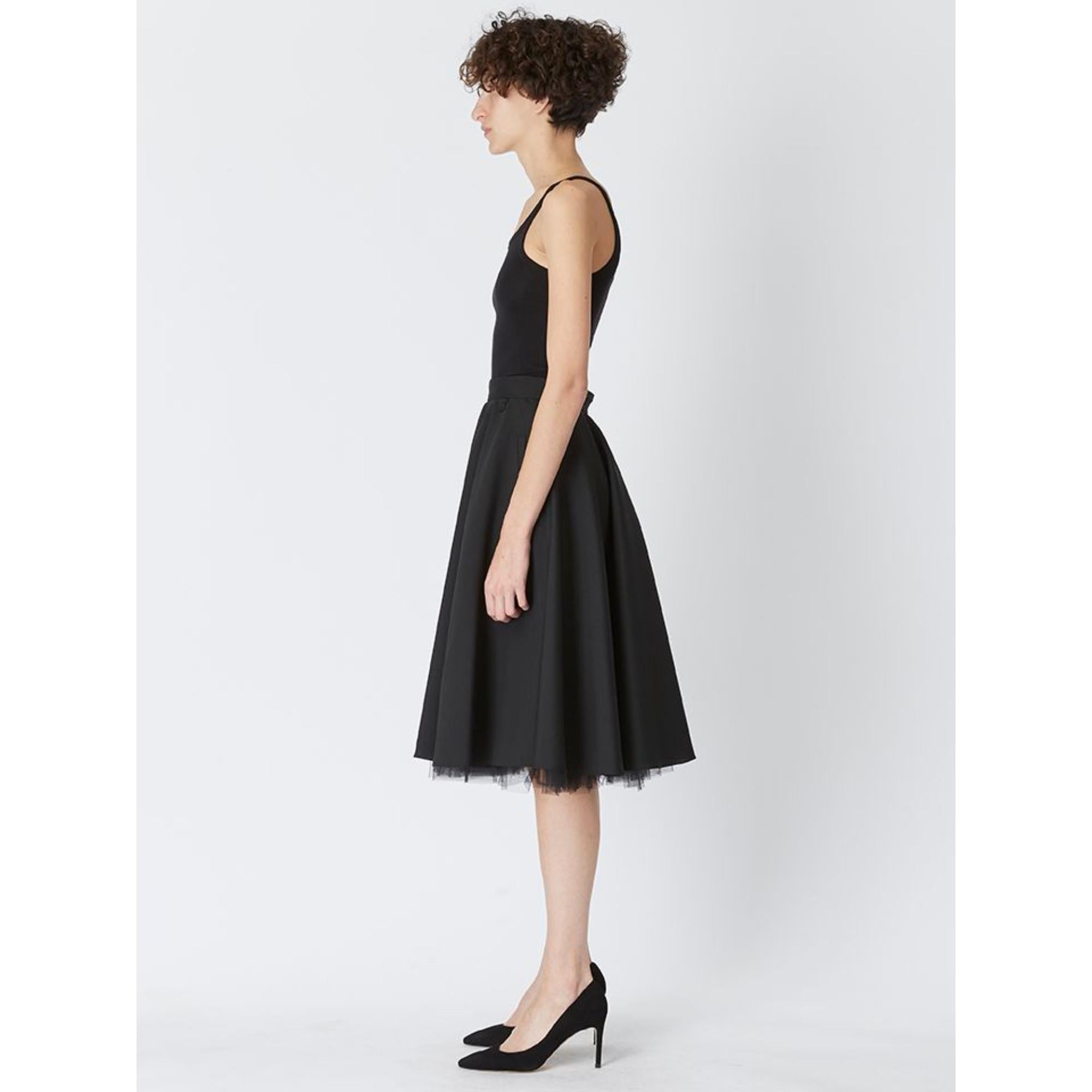 튤 라이닝 코튼 에이라인 스커트