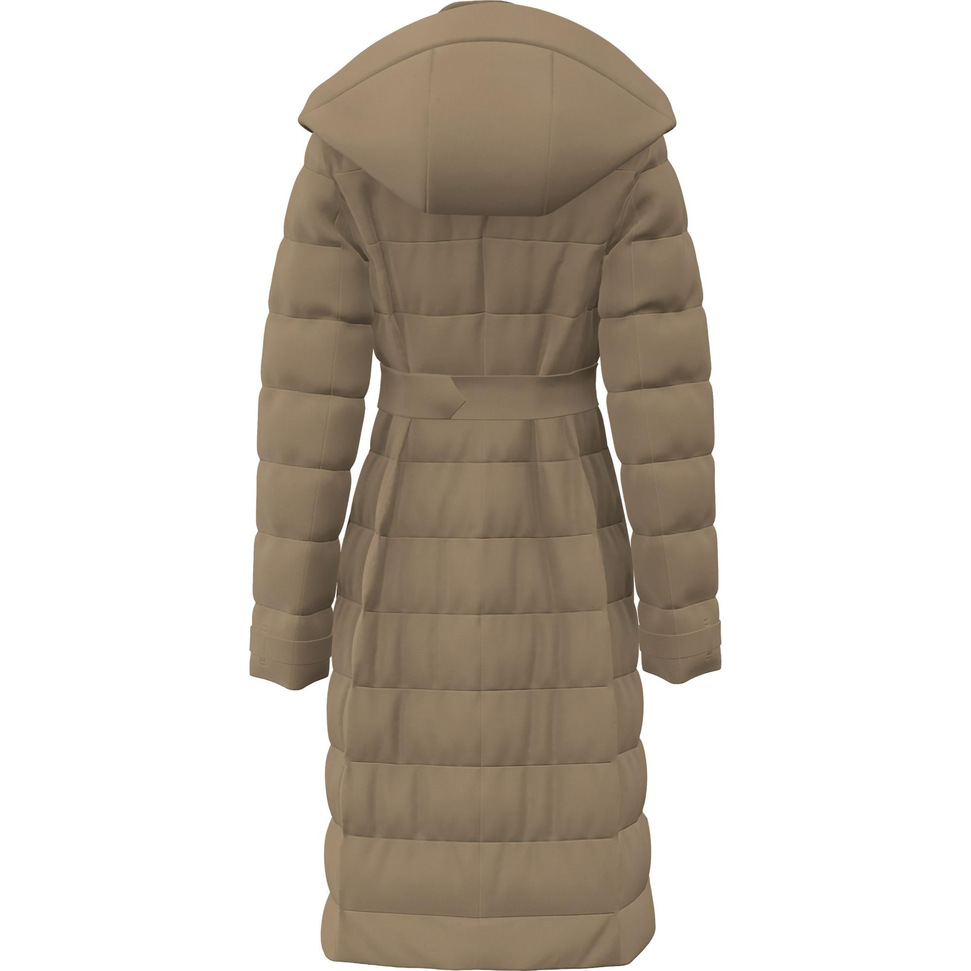 디태처블 후드 코튼 개버딘 퍼퍼 코트