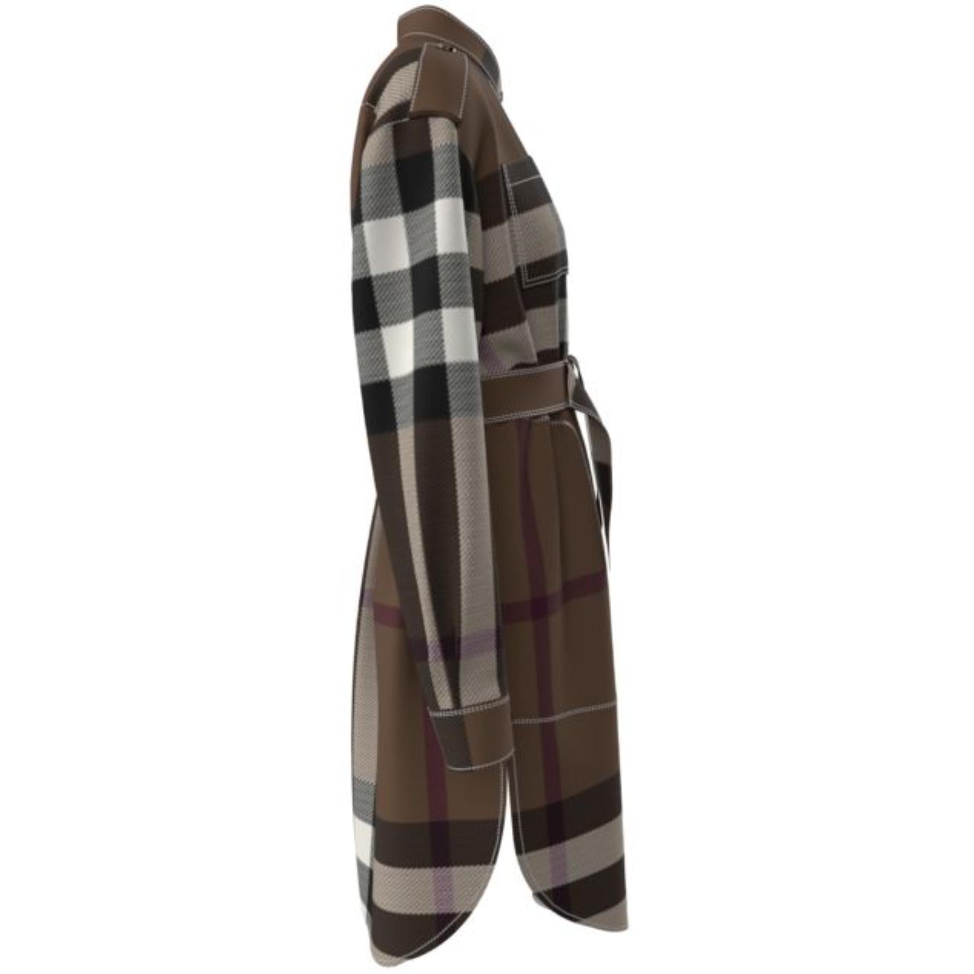 체크 코튼 포플린 타이 웨이스트 셔츠 드레스