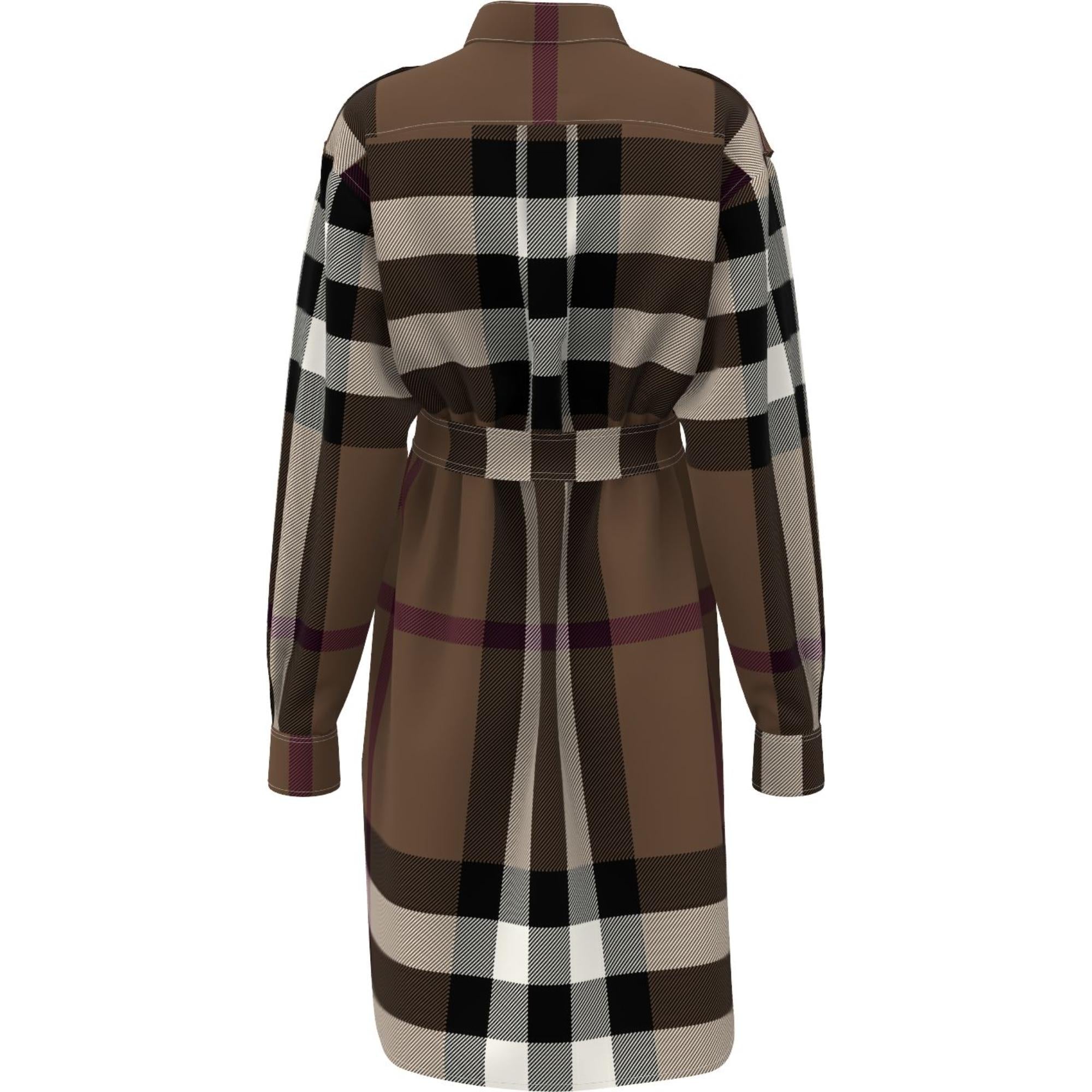 체크 코튼 셔츠 드레스