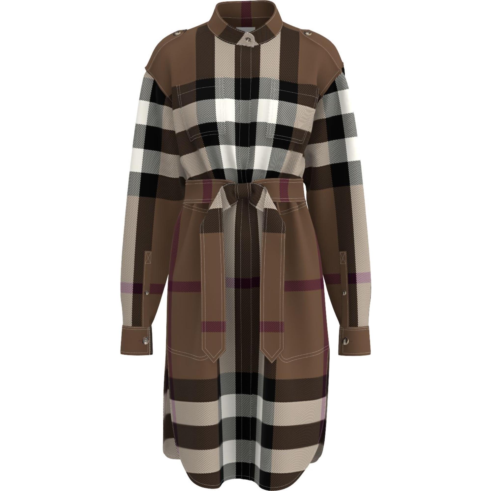 체크 코튼 셔츠 드레스