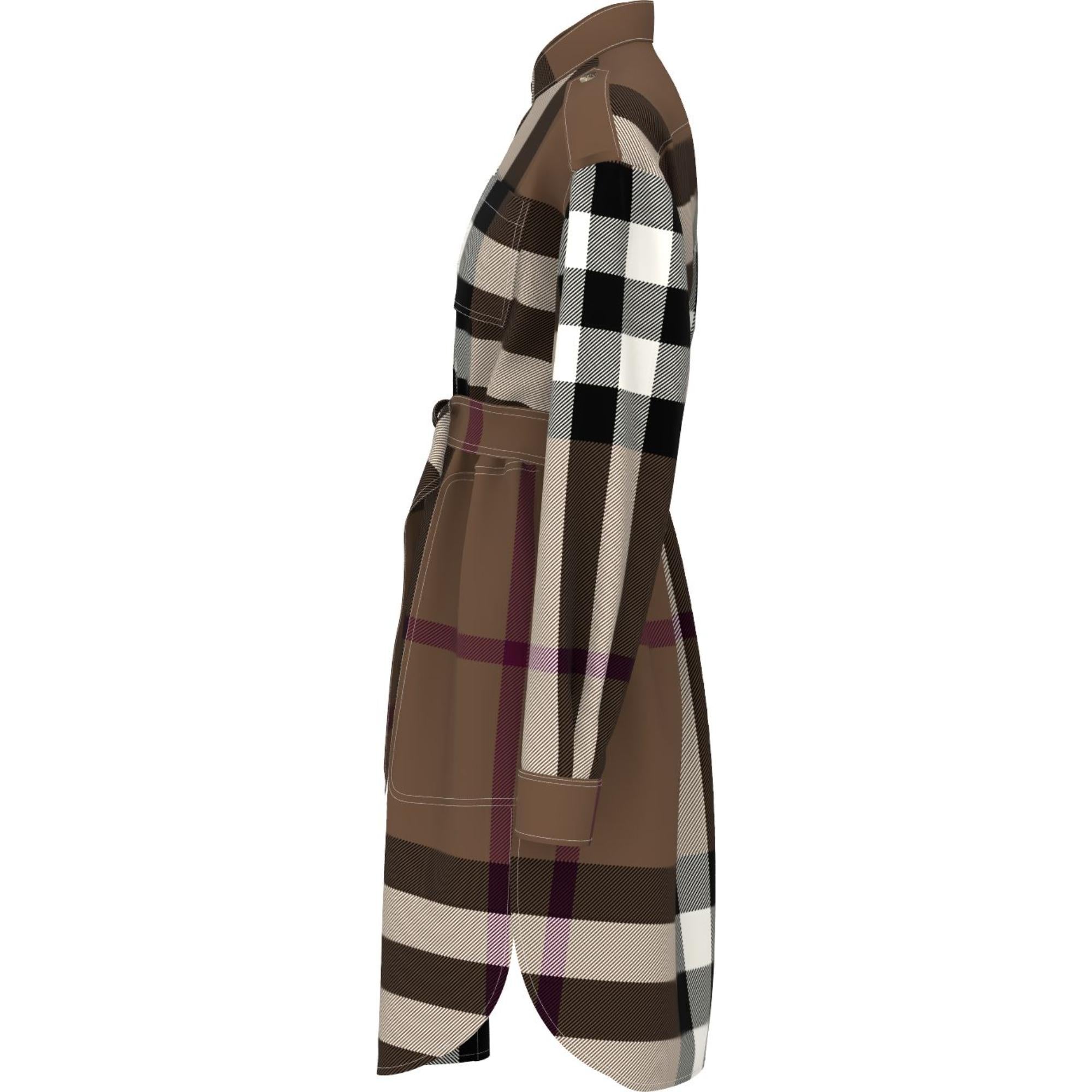 체크 코튼 셔츠 드레스