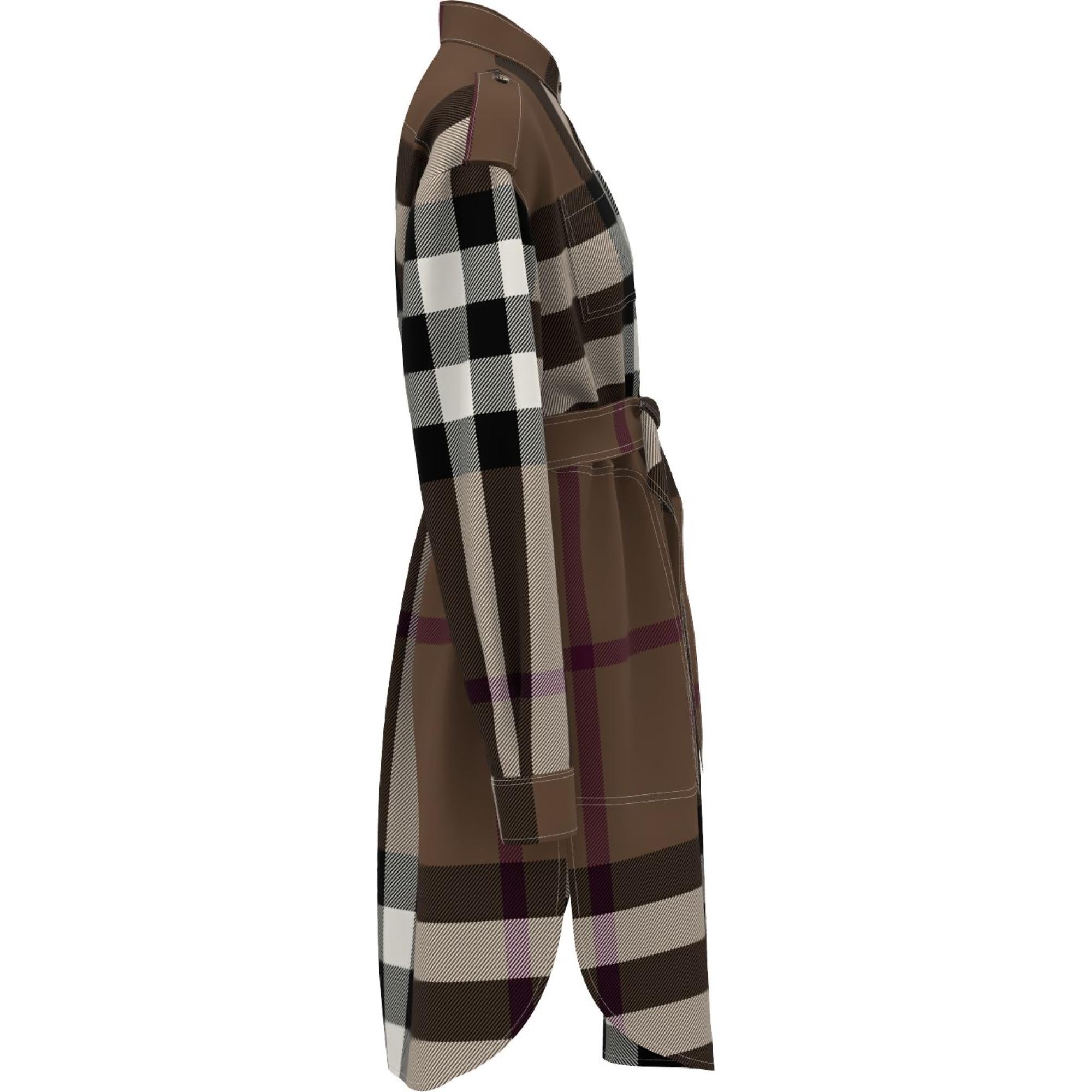 체크 코튼 셔츠 드레스