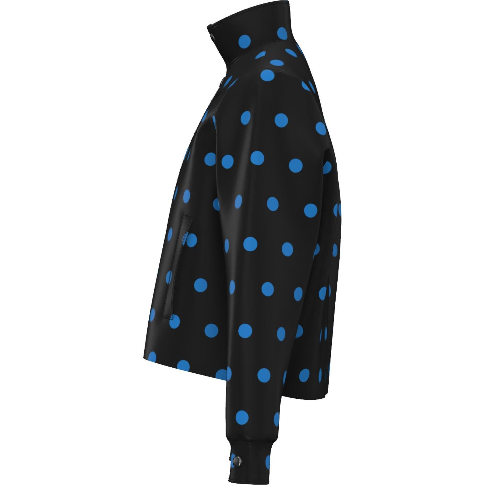 폴카 도트 나일론 자카드 퍼넬넥 재킷