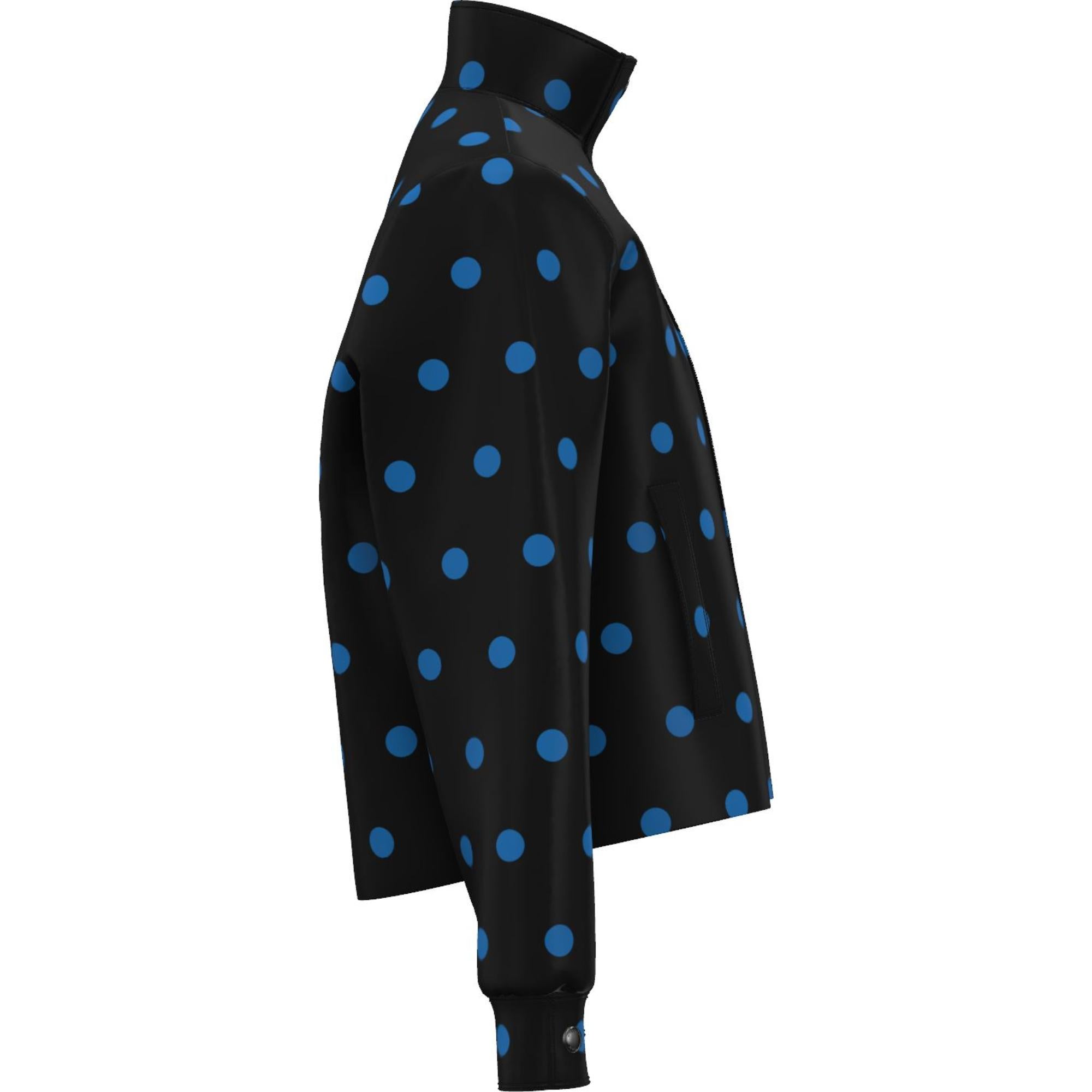 폴카 도트 나일론 자카드 퍼넬넥 재킷