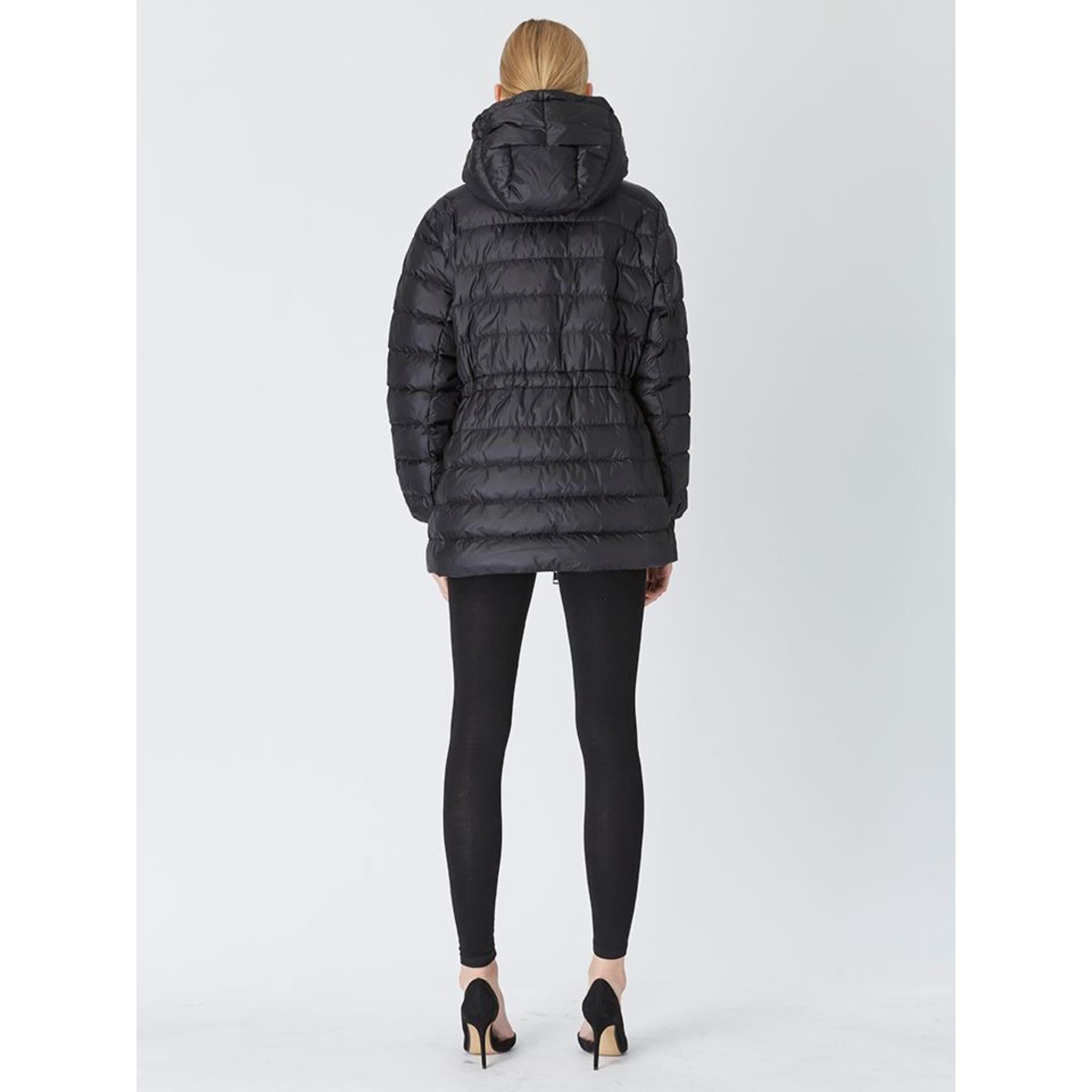 로고 아플리케 나일론 후드 퍼퍼 재킷