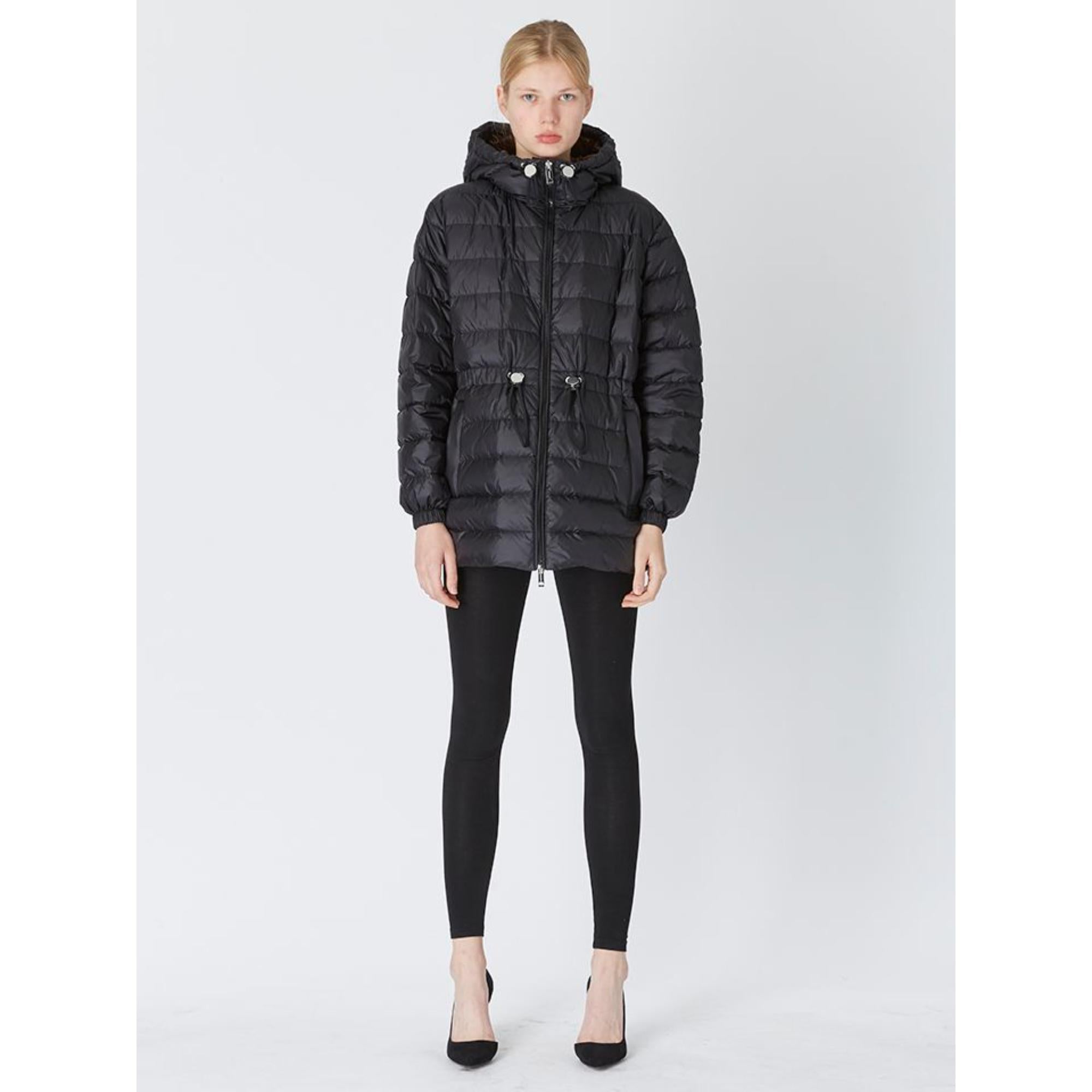 로고 아플리케 나일론 후드 퍼퍼 재킷