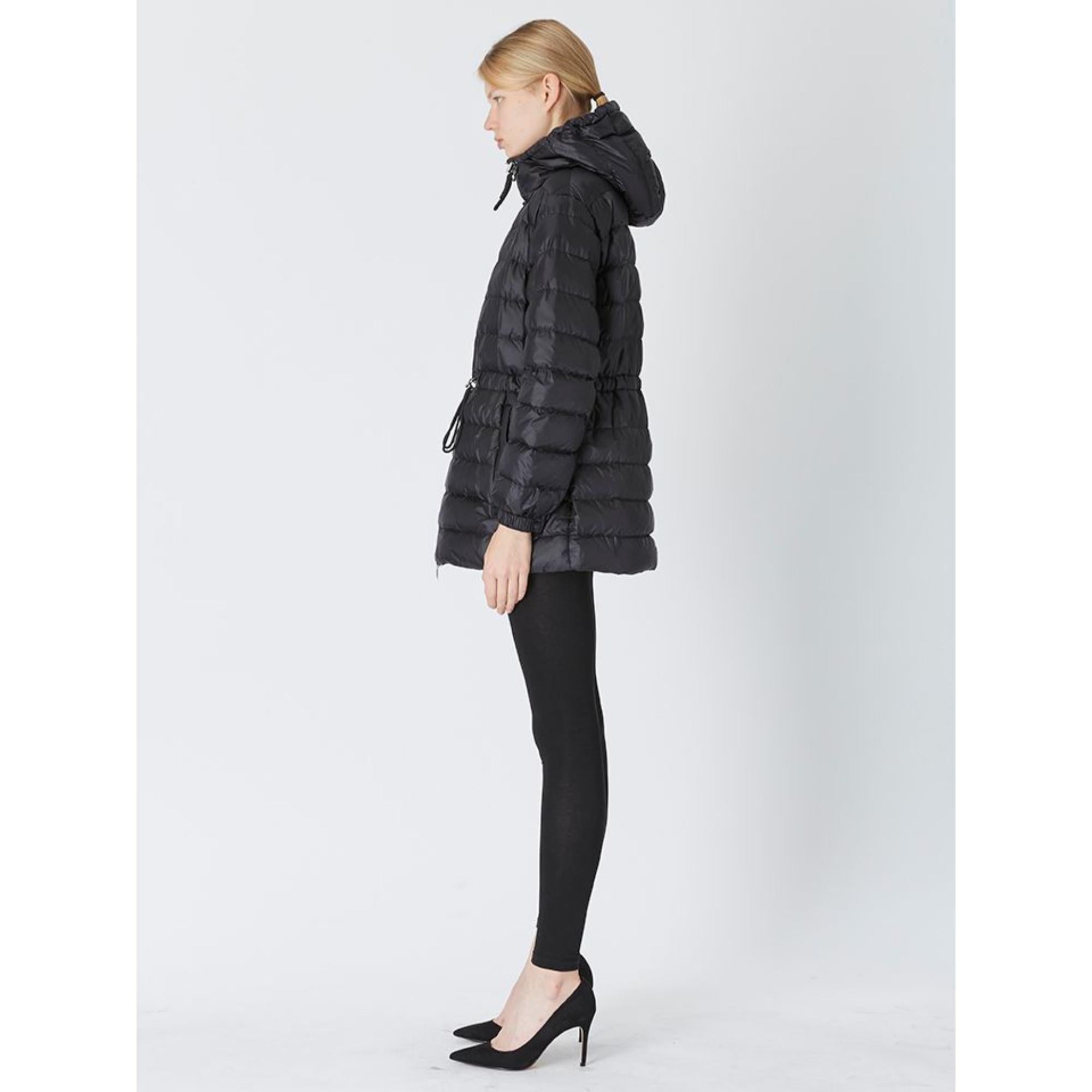 로고 아플리케 나일론 후드 퍼퍼 재킷