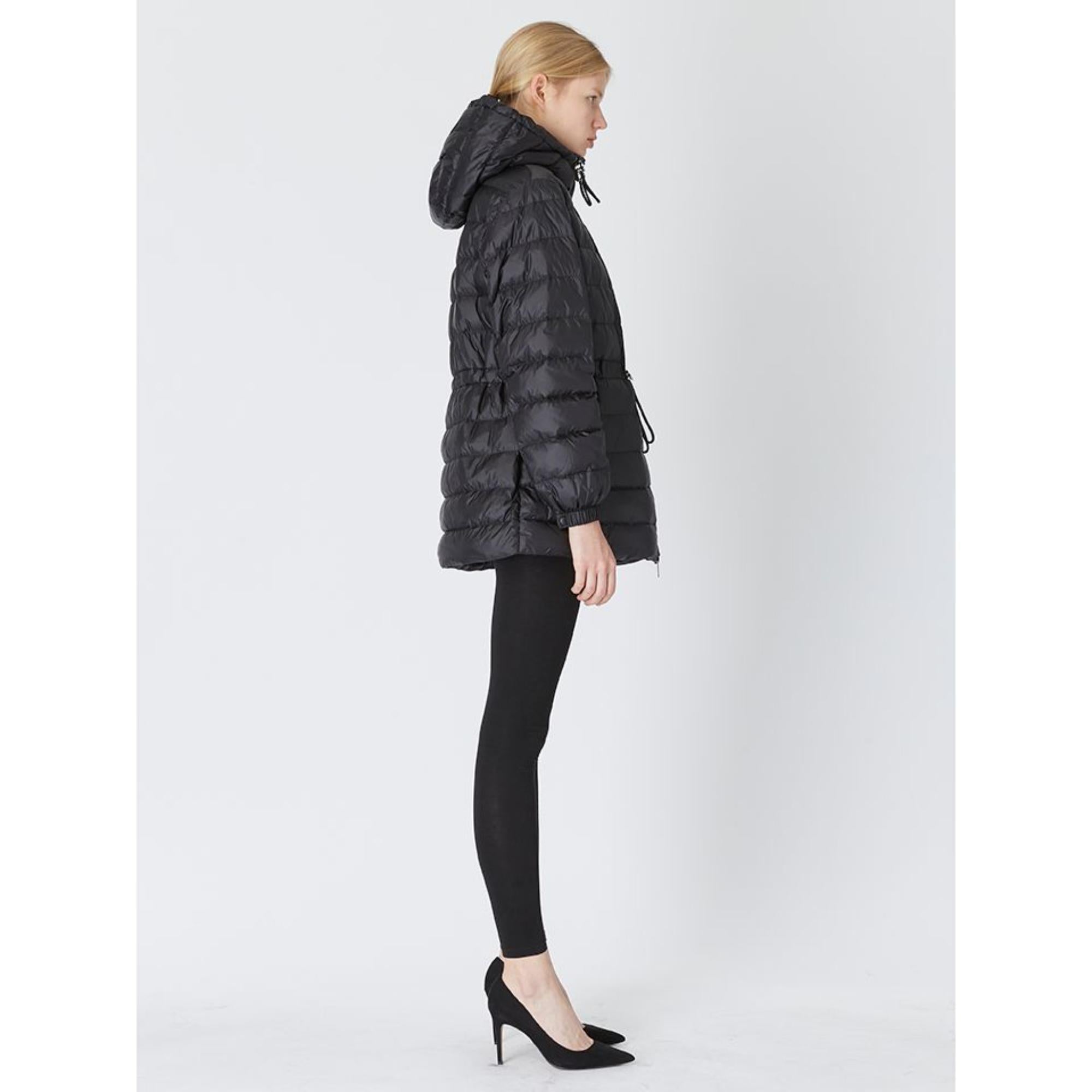 로고 아플리케 나일론 후드 퍼퍼 재킷