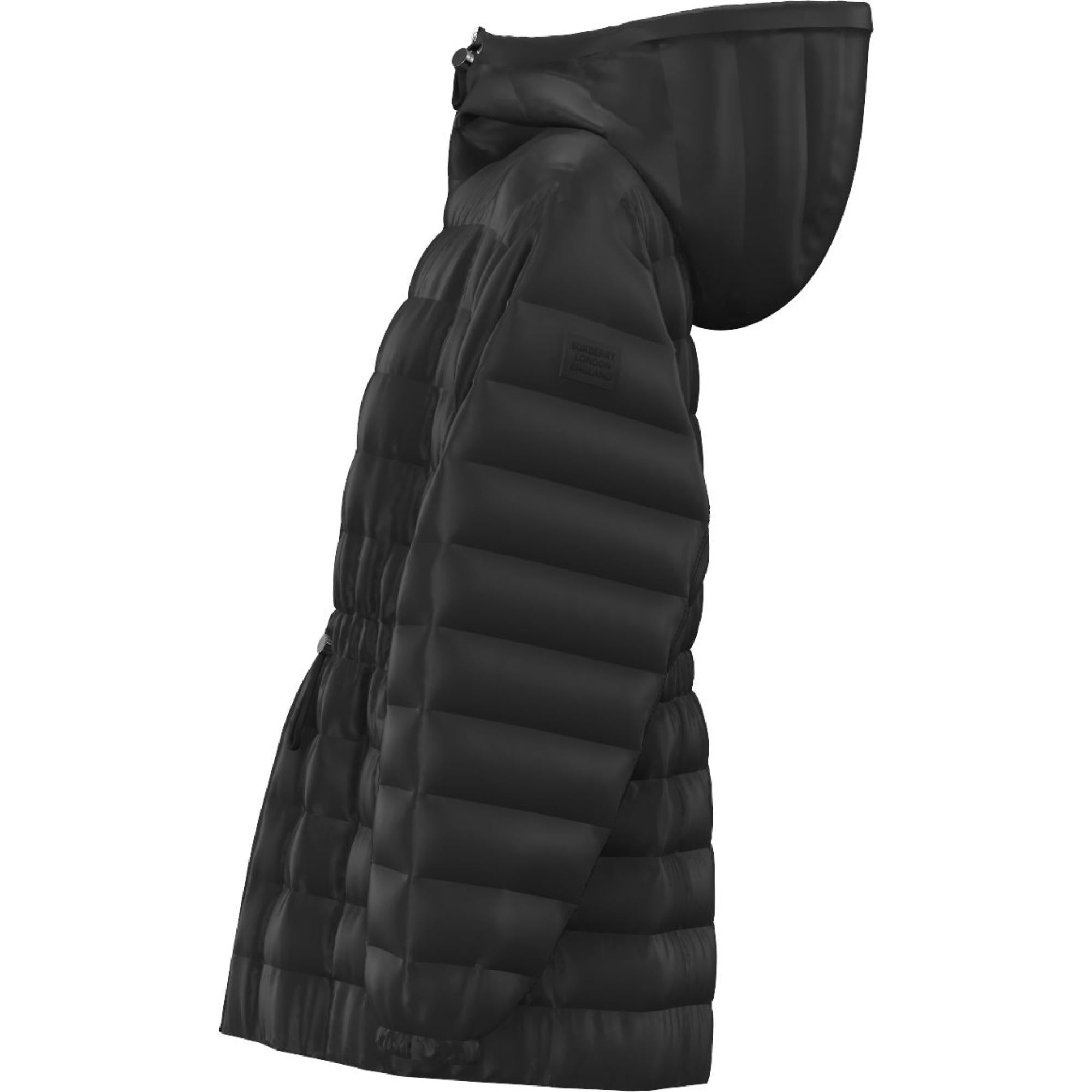 로고 아플리케 나일론 후드 퍼퍼 재킷