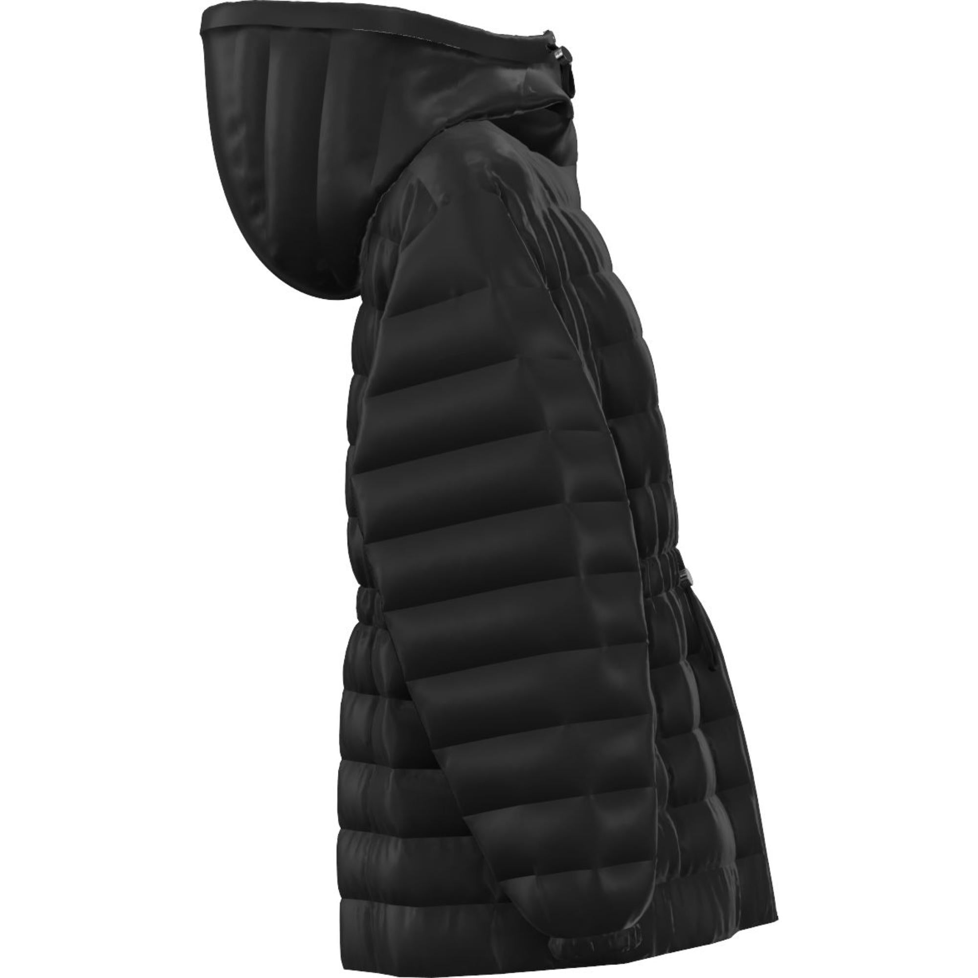 로고 아플리케 나일론 후드 퍼퍼 재킷