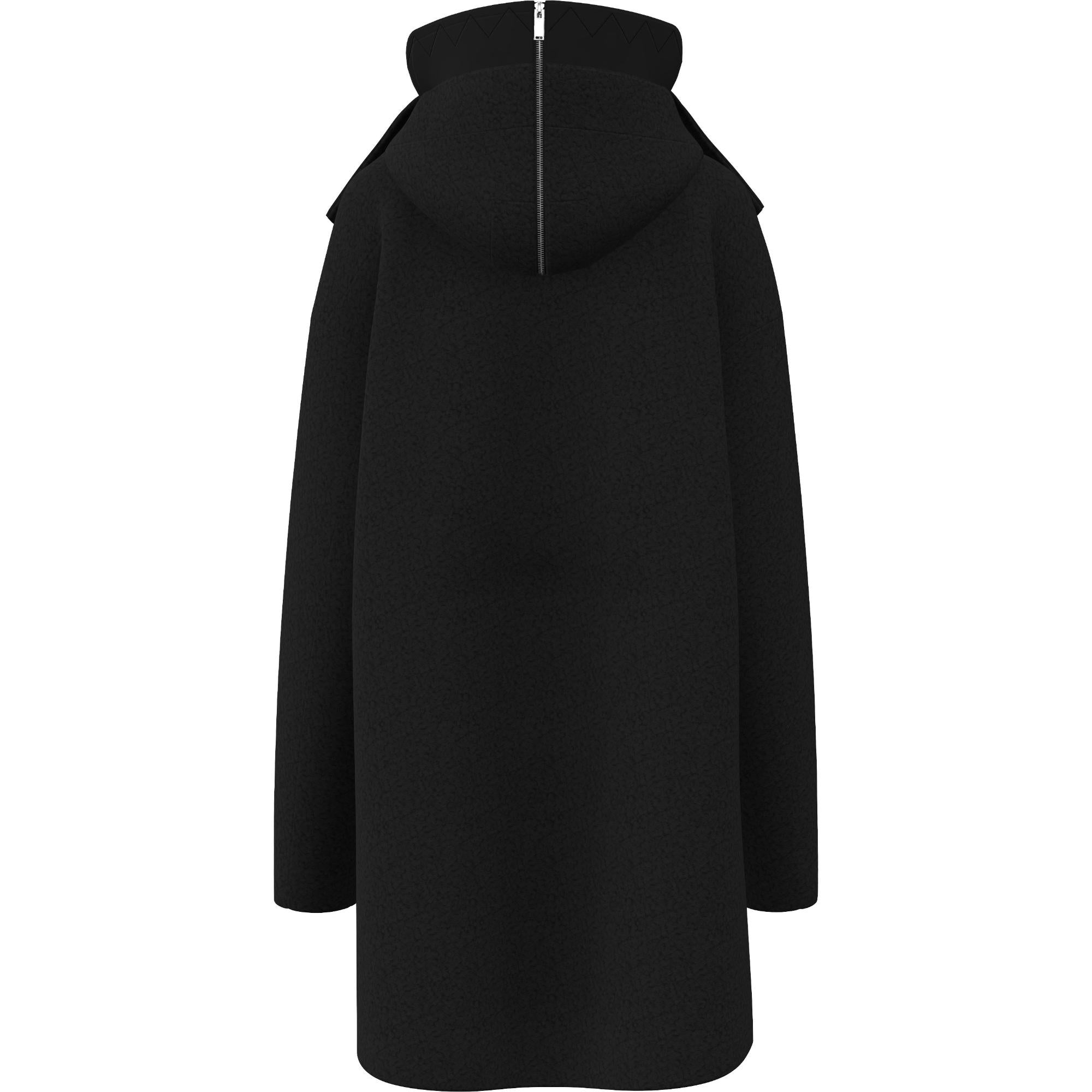 로고 그래픽 울 캐시미어 블렌드 플리스 코트