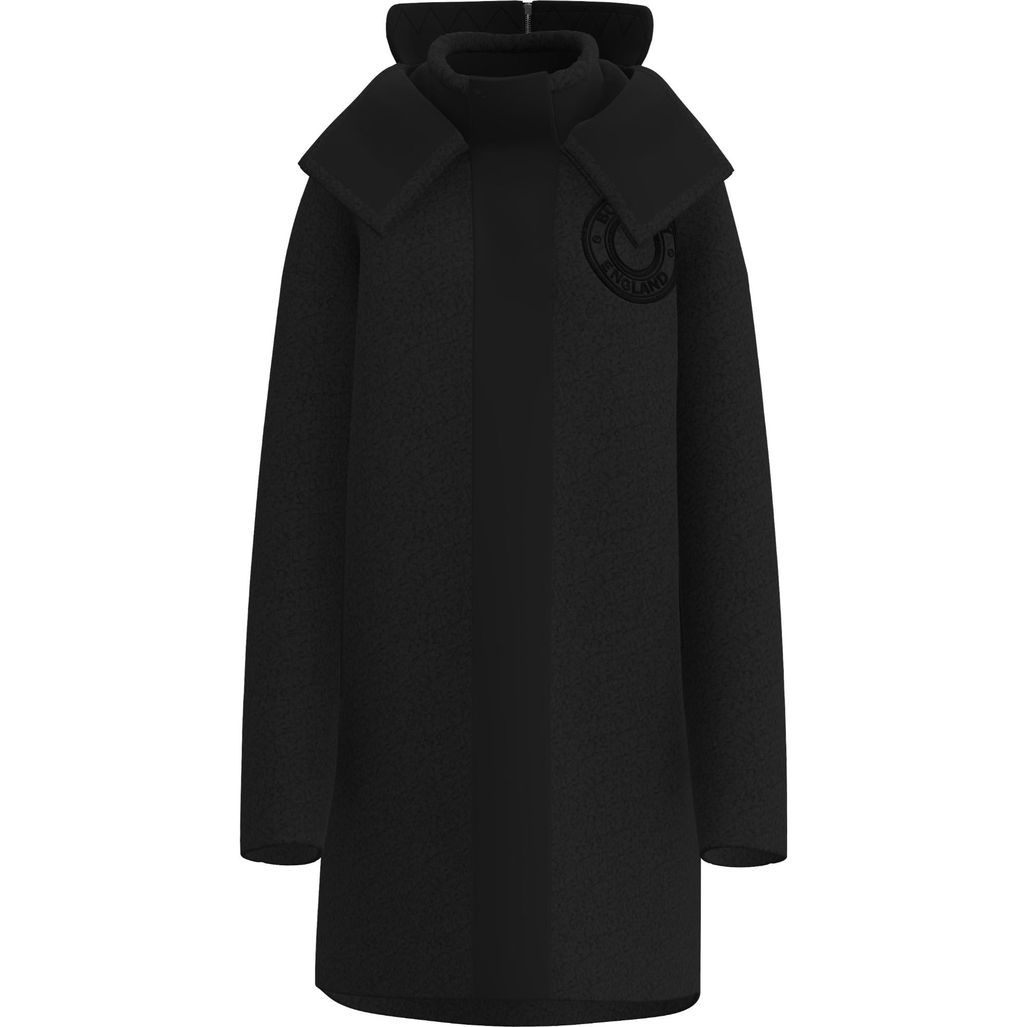 로고 그래픽 울 캐시미어 블렌드 플리스 코트