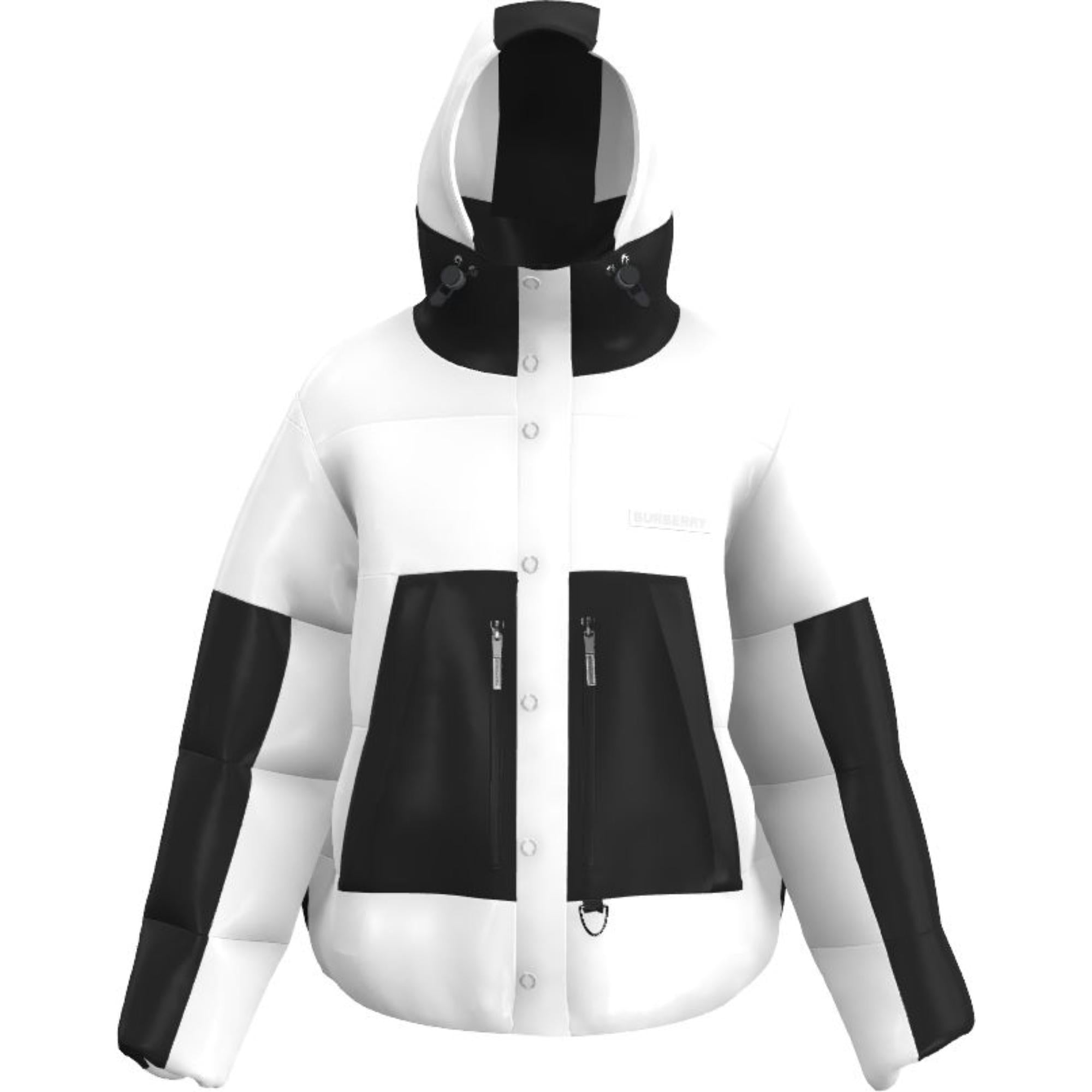 로고 프린트 나일론 오버사이즈 후드 퍼퍼 재킷