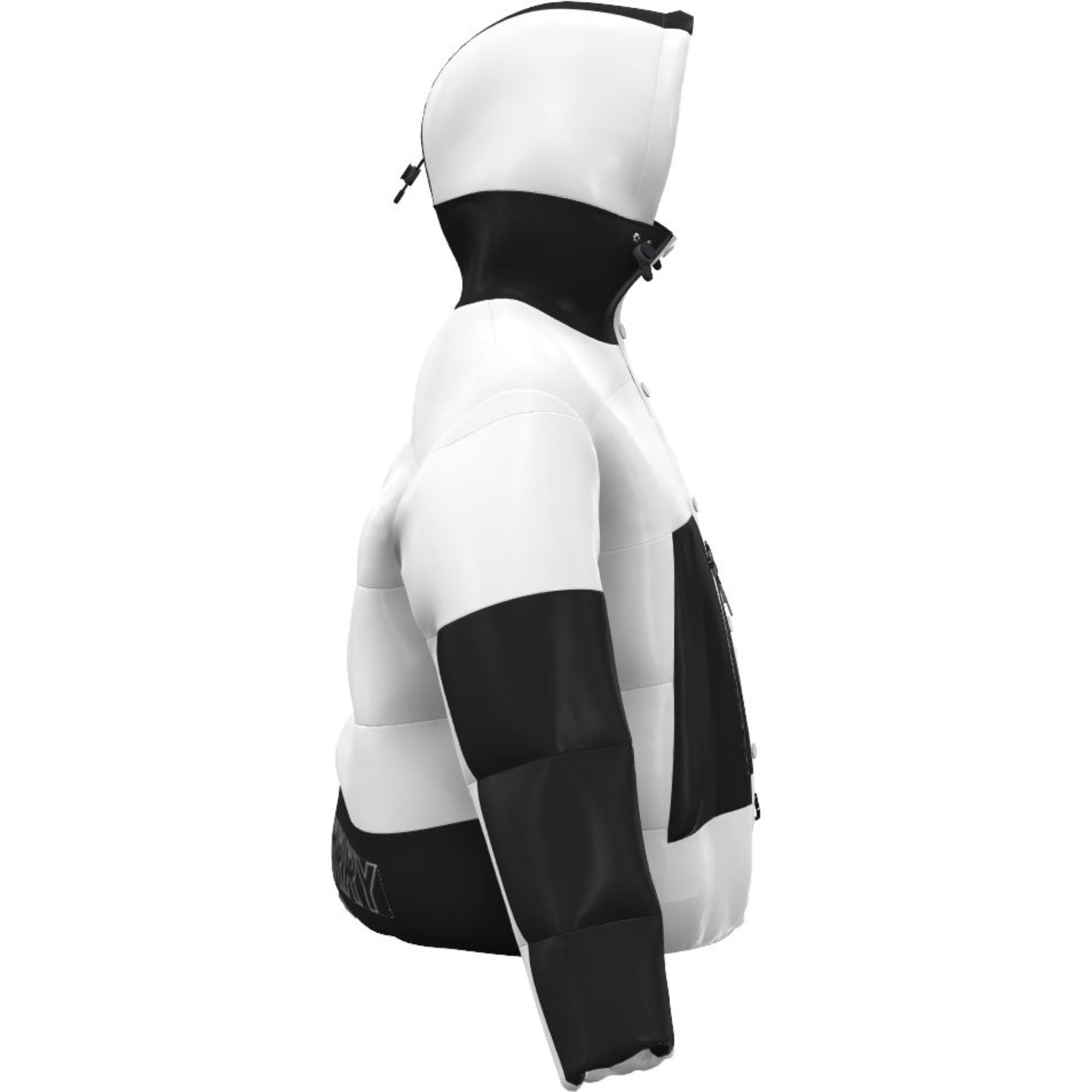 로고 프린트 나일론 오버사이즈 후드 퍼퍼 재킷