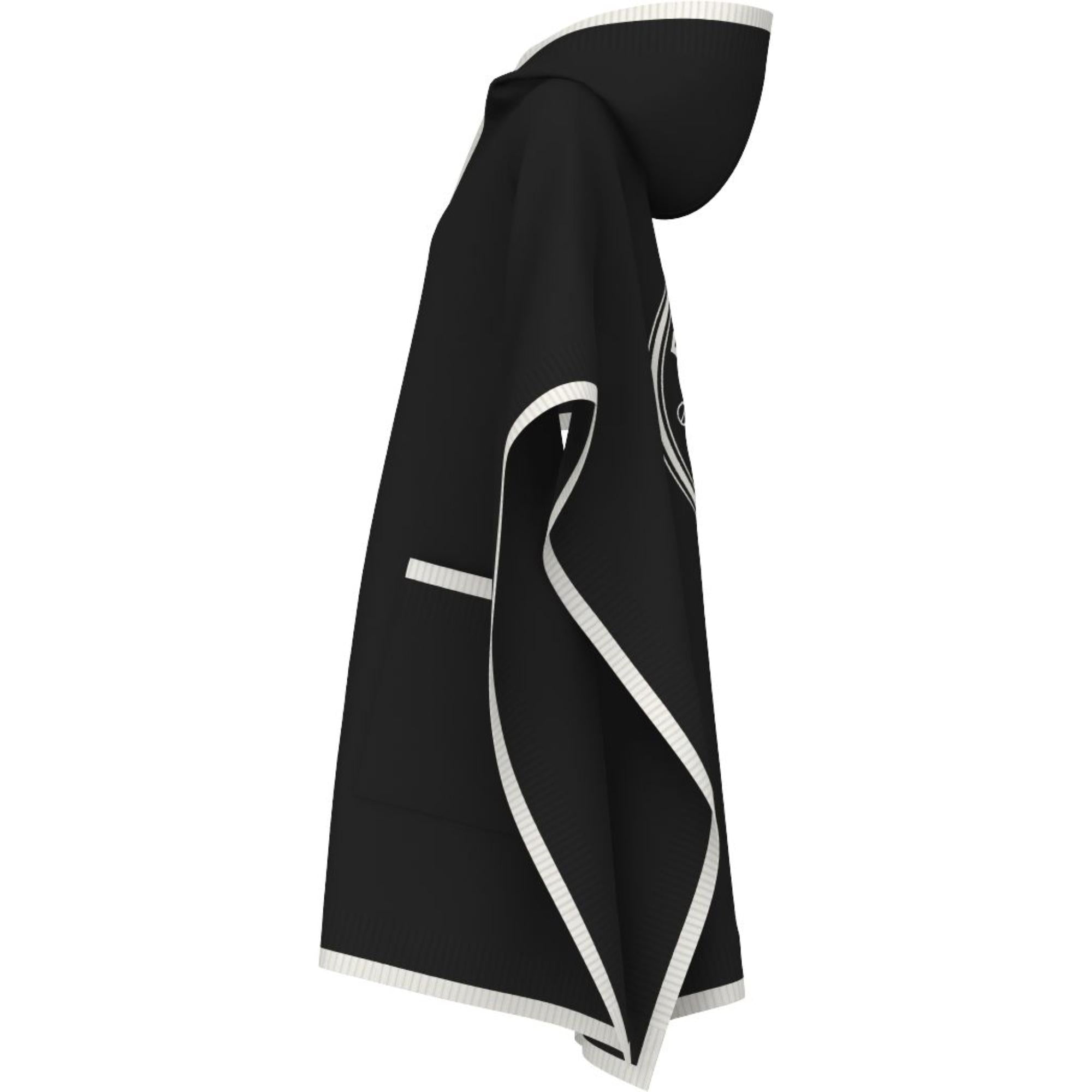 로고 그래픽 울 캐시미어 자카드 후드 케이프